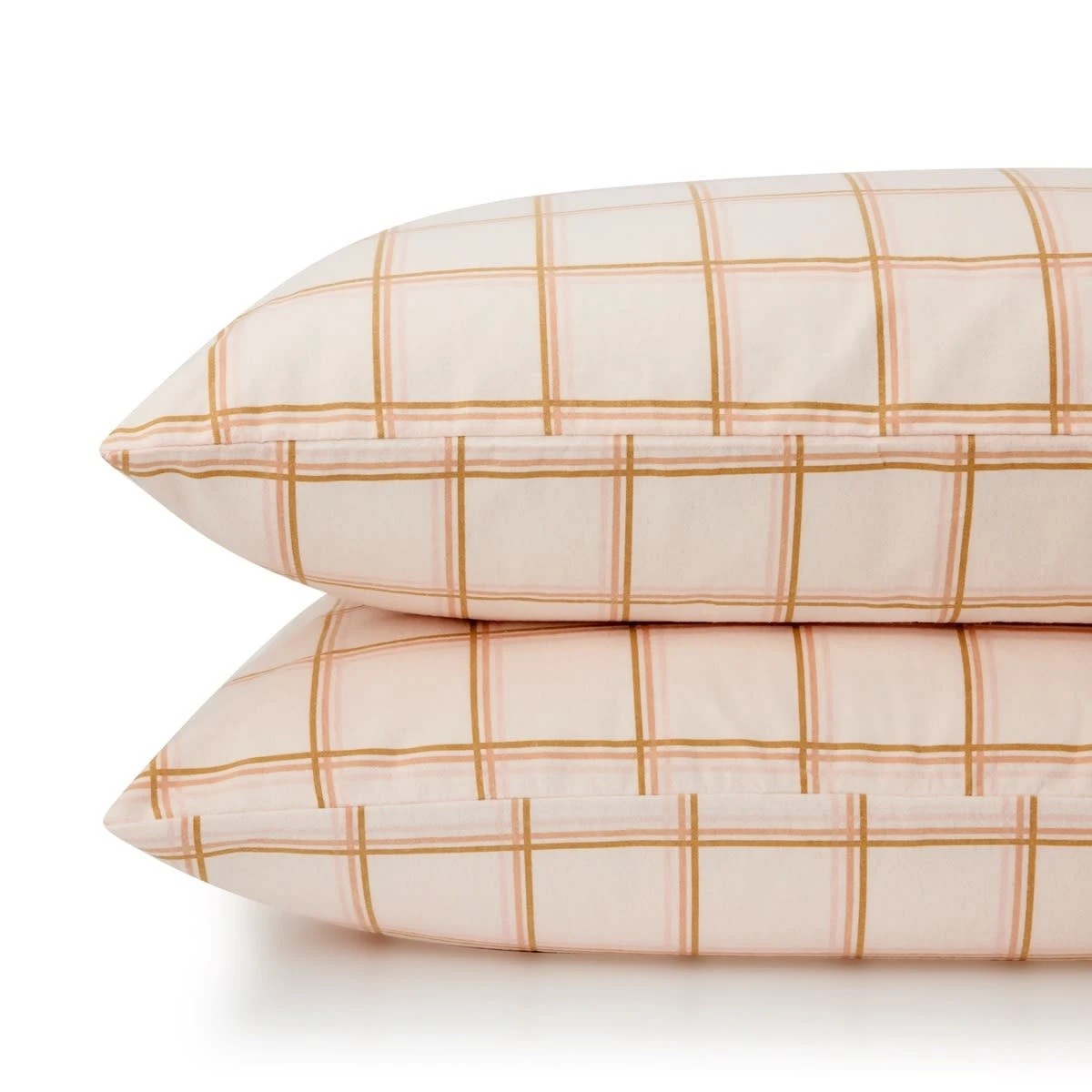 2 Flannelette Cotton Check Sheet Set - King Bed, Pink, 2 of 7