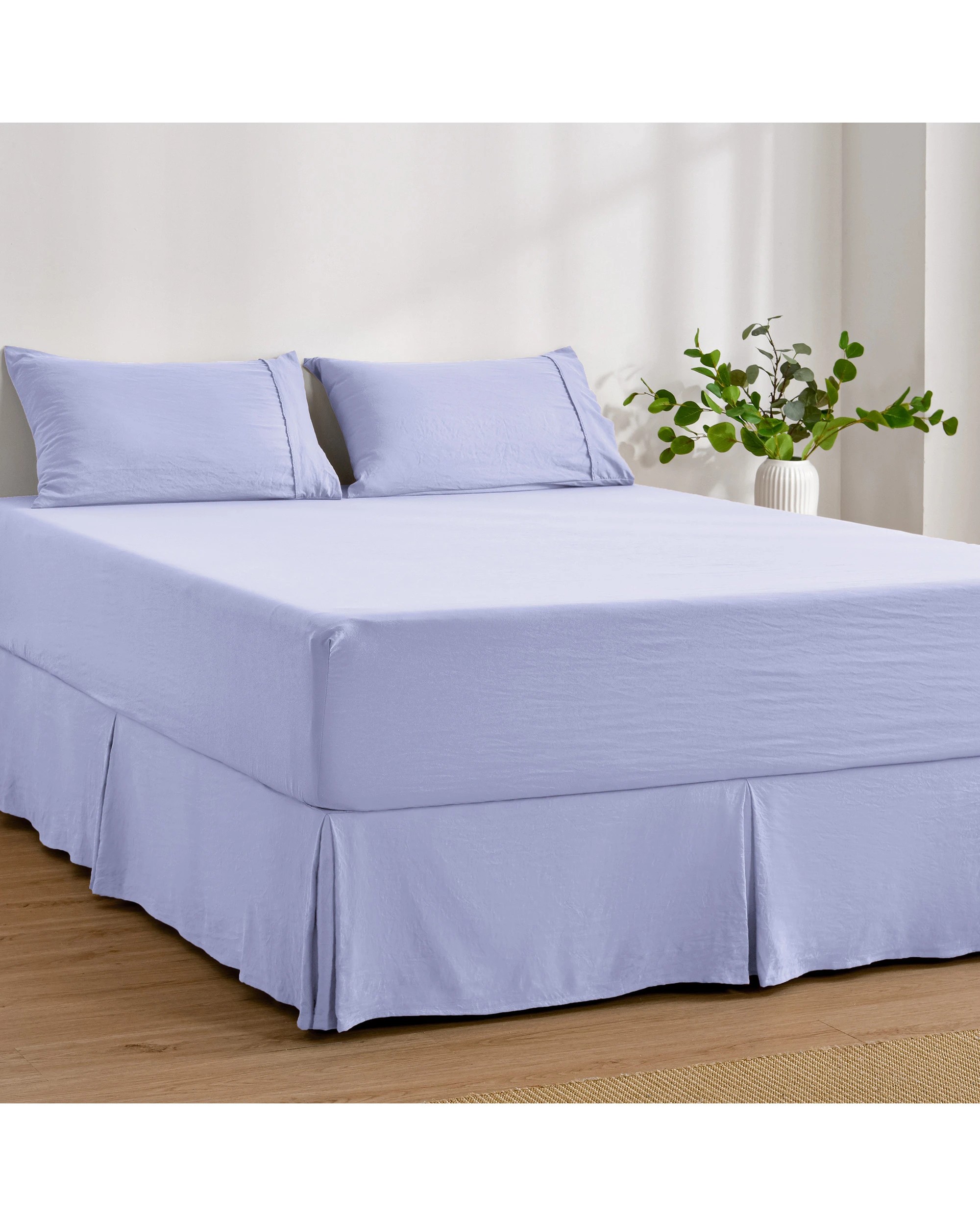 3 Dreamaker Superfine Washed Microfibre Pleated Valance - Queen Bed - Lilac, 3 of 9
