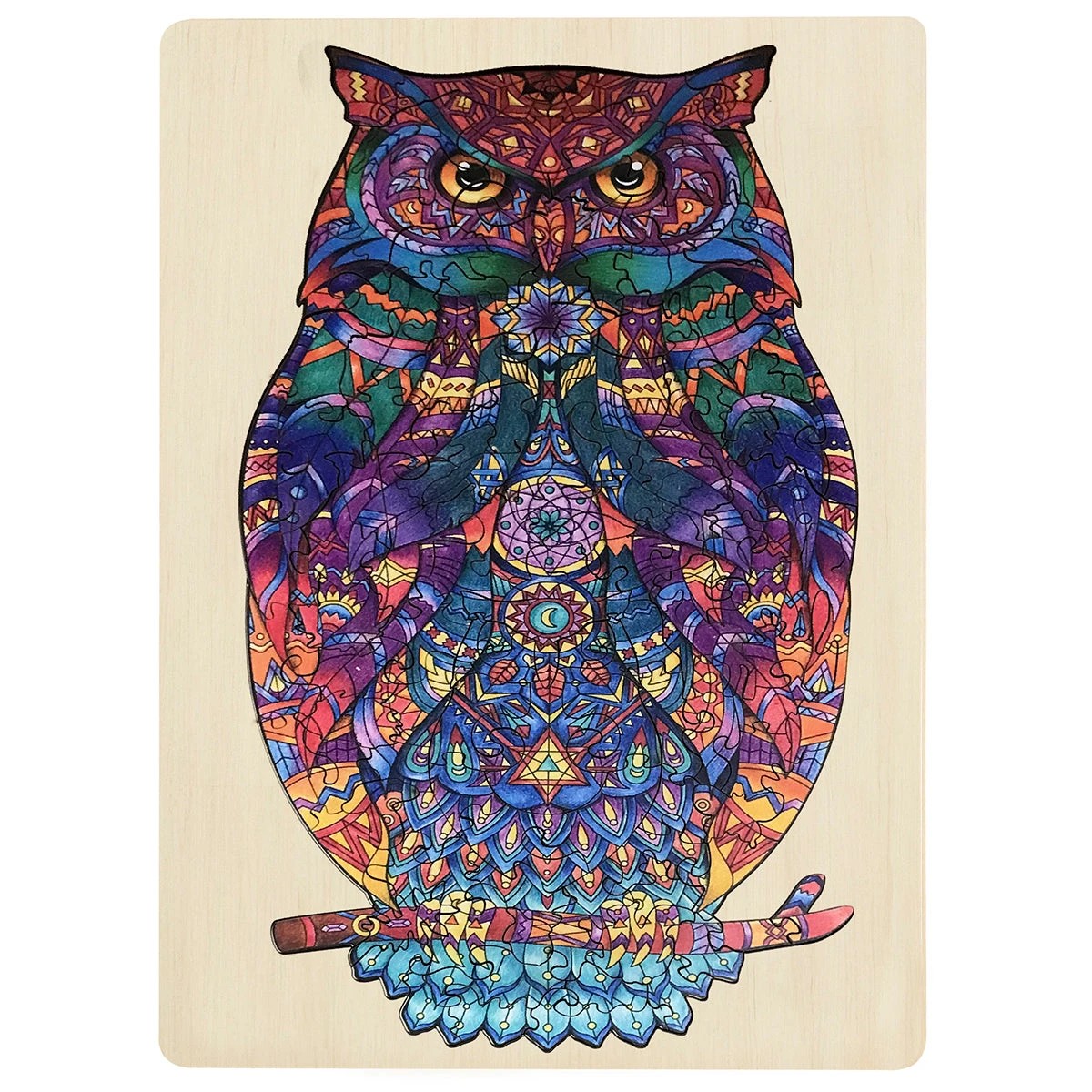 3 Puzzle Master 130 Piece Wooden Jigsaw Puzzle, Owl, 3 of 9