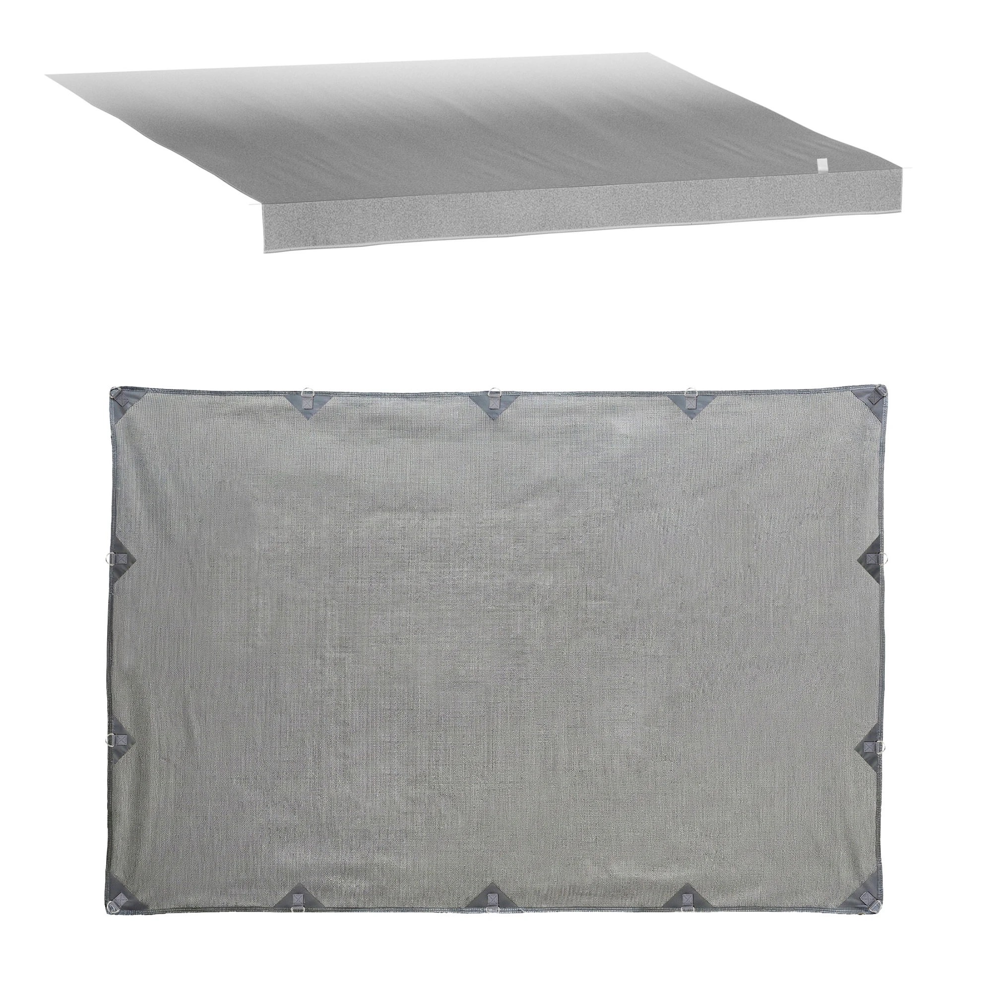 2 Weisshorn 18ft Caravan Awning Fabric & Privacy Screen RV Roll Out Sun Shade - Grey, 2 of 2
