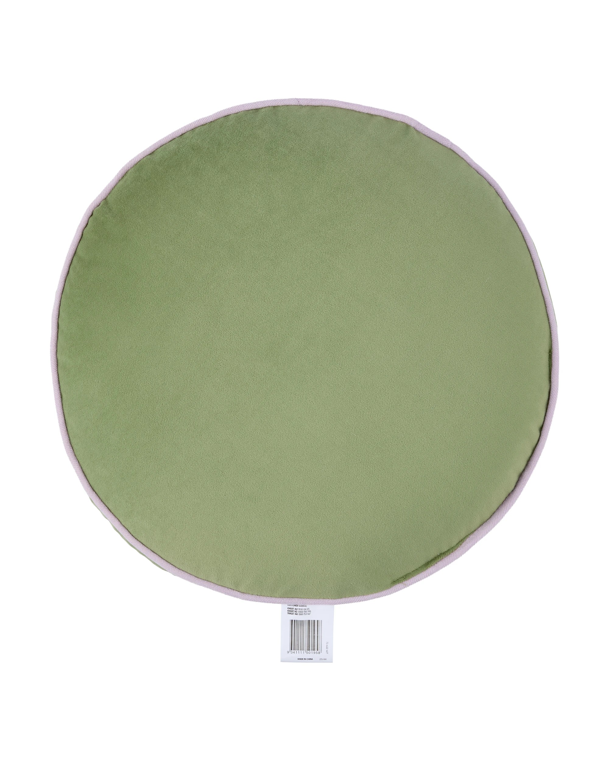 6 40cm Velvet Round Cushion - Sage, 6 of 6
