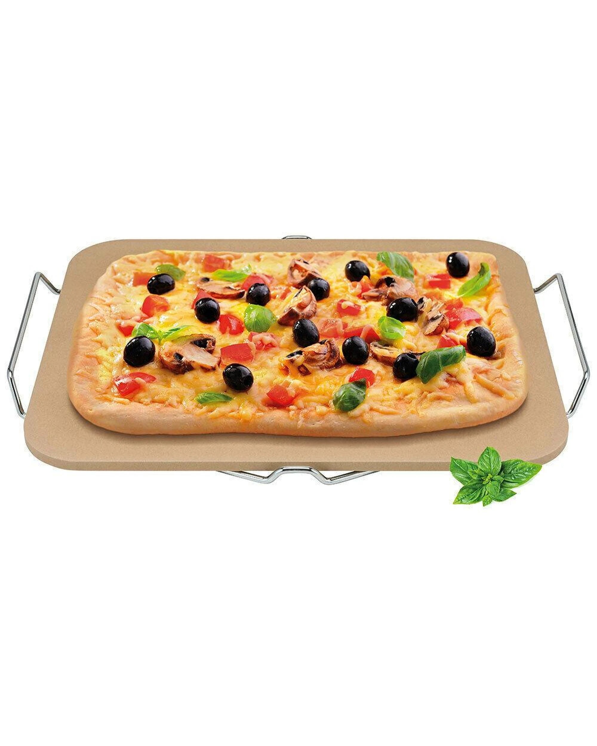 2 Avanti 2 Pack  Rectangular 38cm Pizza Stone W  Rack, 2 of 2