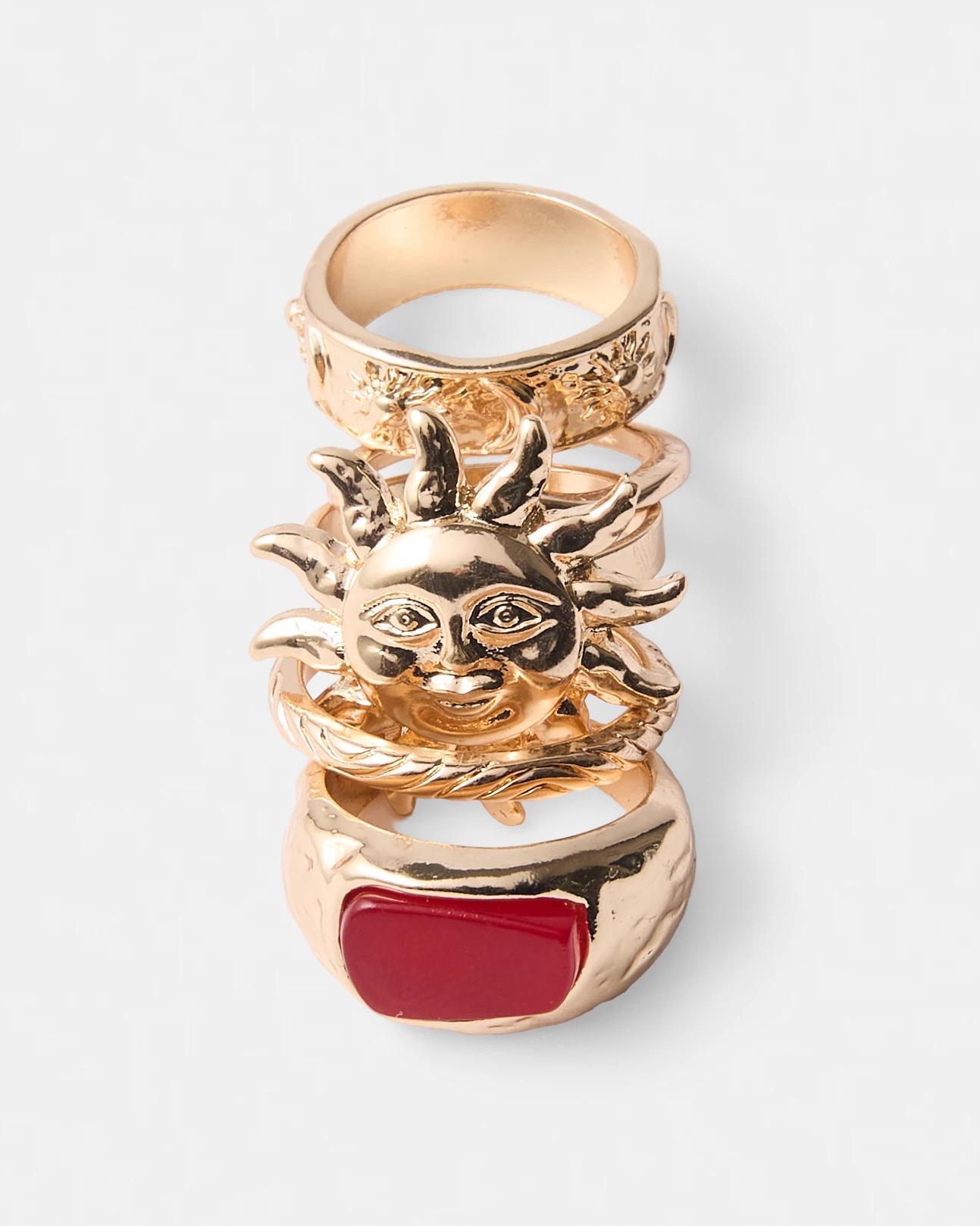 2 5 Pack Celestial Rings - Gold Tone Gold, 2 of 5