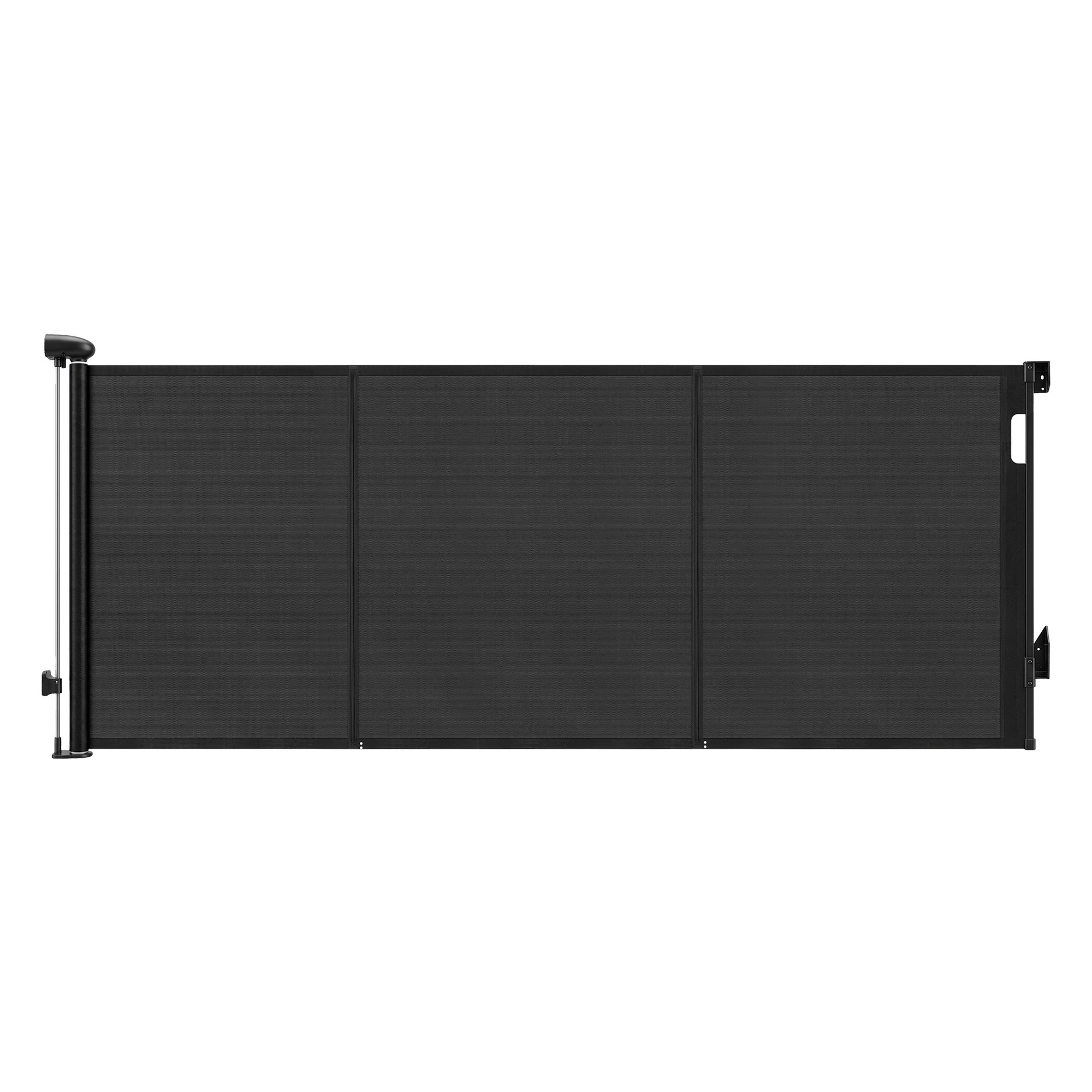 1 Keezi Retractable Gate Extends up to 400cm Baby Gate Pet Safety Fence Black - Black, 1 of 9