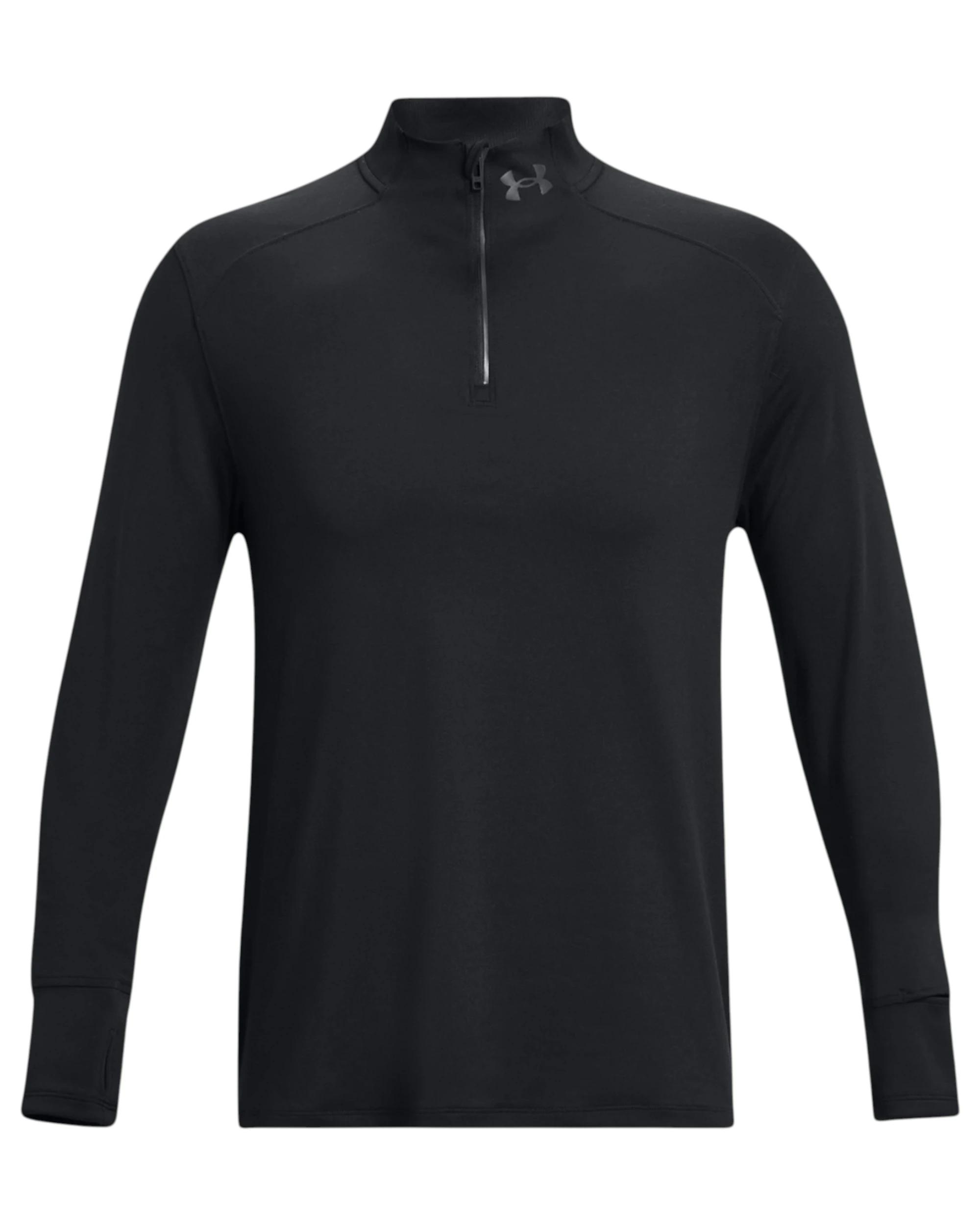 1 Under Armour Mens Launch Pro Quarter Zip Black Shirt BLACK, 1 of 9