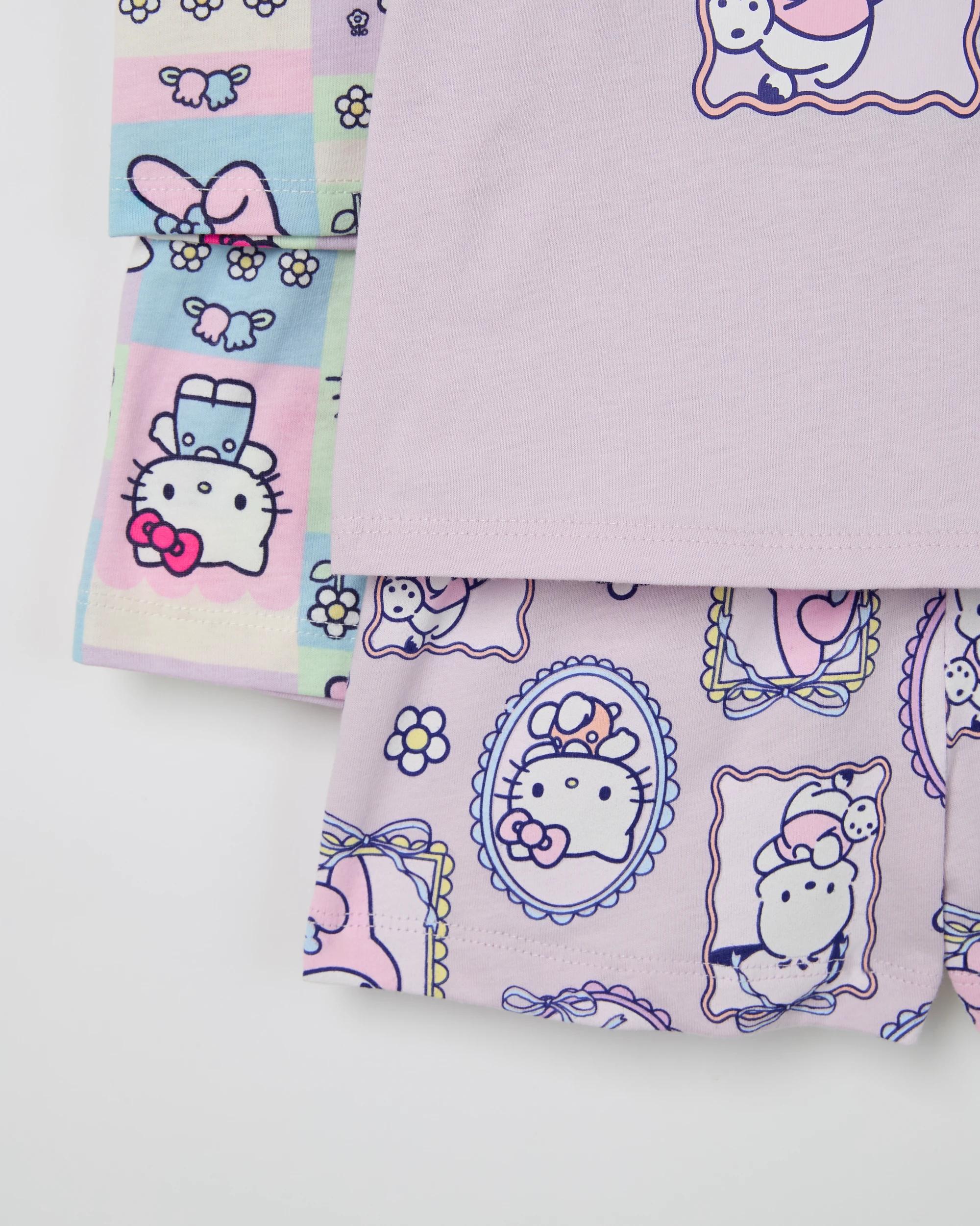 7 Hello Kitty Australian Cotton 2 Pack Younger Girls Pyjama Set HELLO KITTY MULTI, 7 of 7