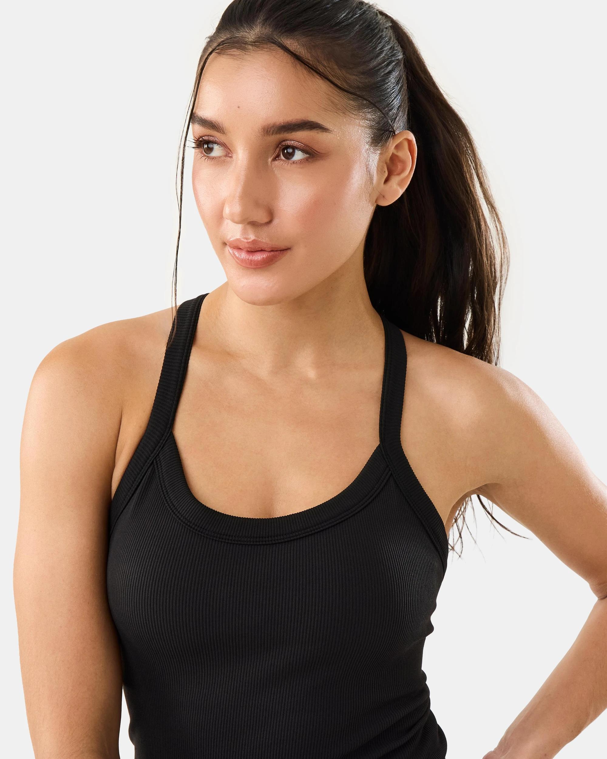 5 Active Womens Ribbed Tank Top Black, 5 of 8