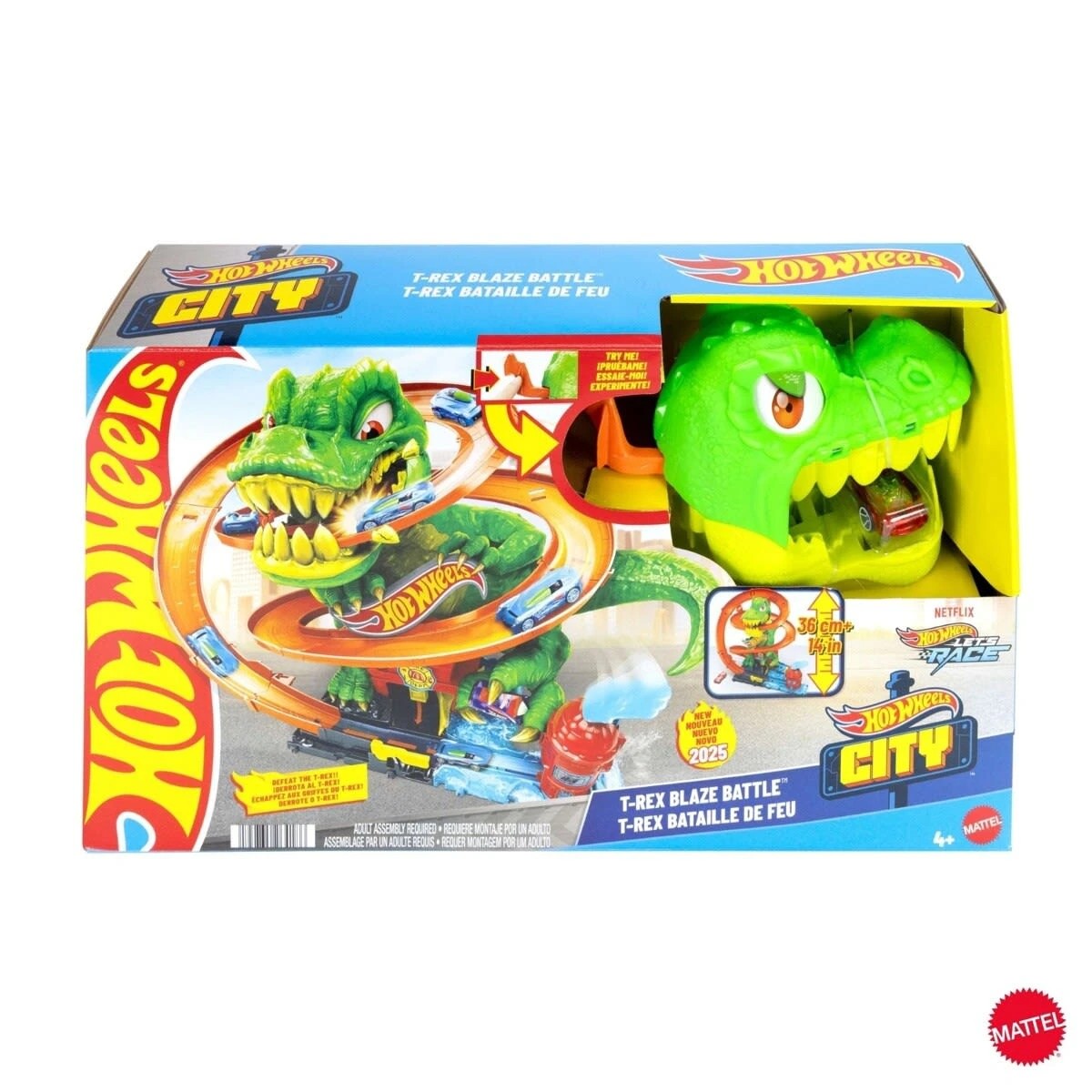 1 Hot Wheels City T-Rex Blaze Battle Playset, 1 of 5