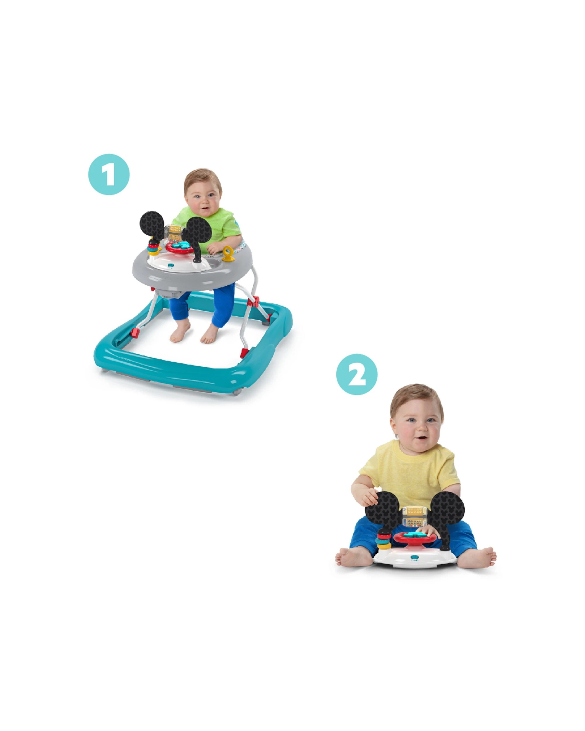 7 Bright Starts Disney Mickey Mouse Foldable Baby Walker With Music & Play Toys 6 Months+
 - Multi, 7 of 8