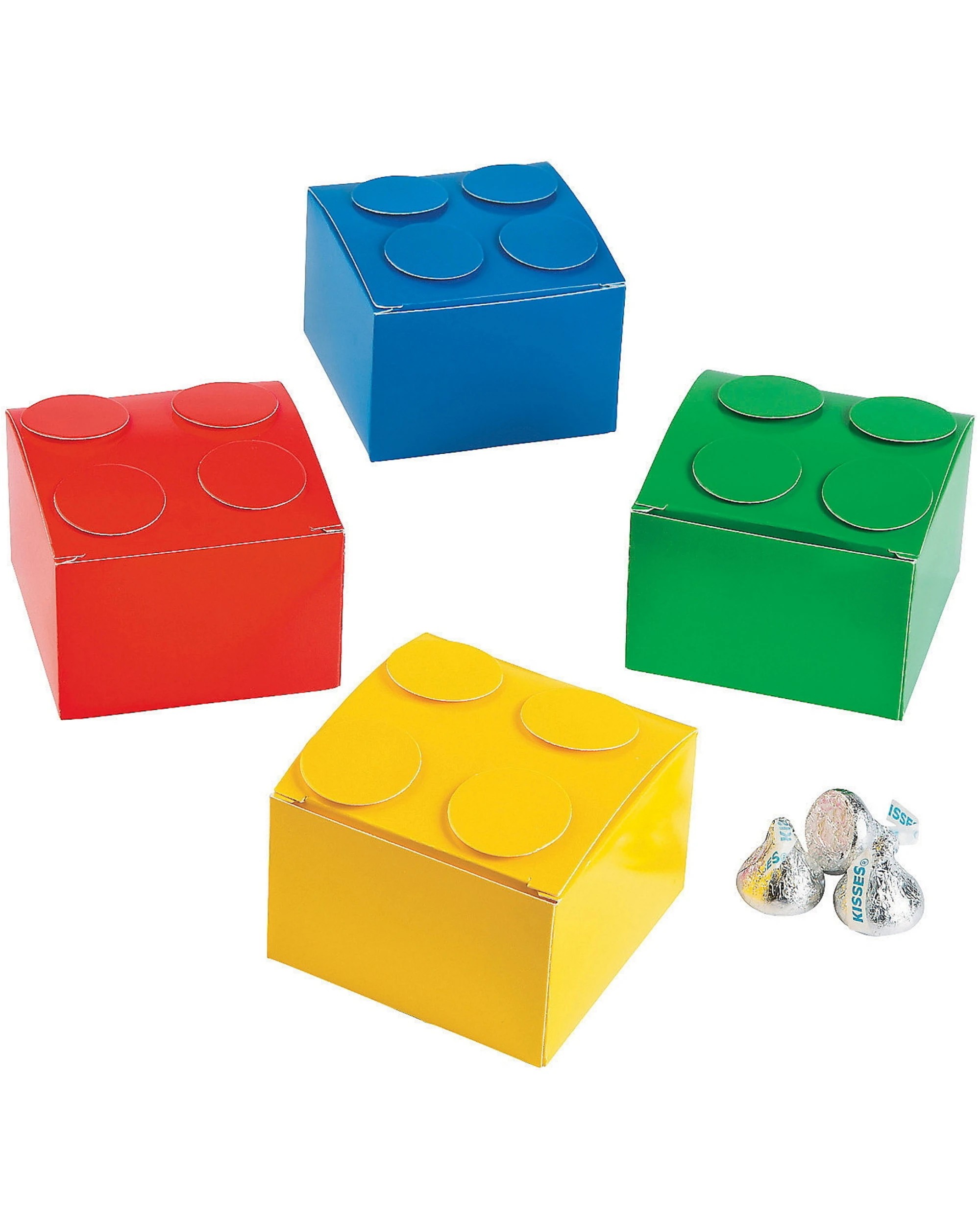 1 Oriental Trading Coloured Brick Party Favour Boxes Pack of 6, 1 of 2