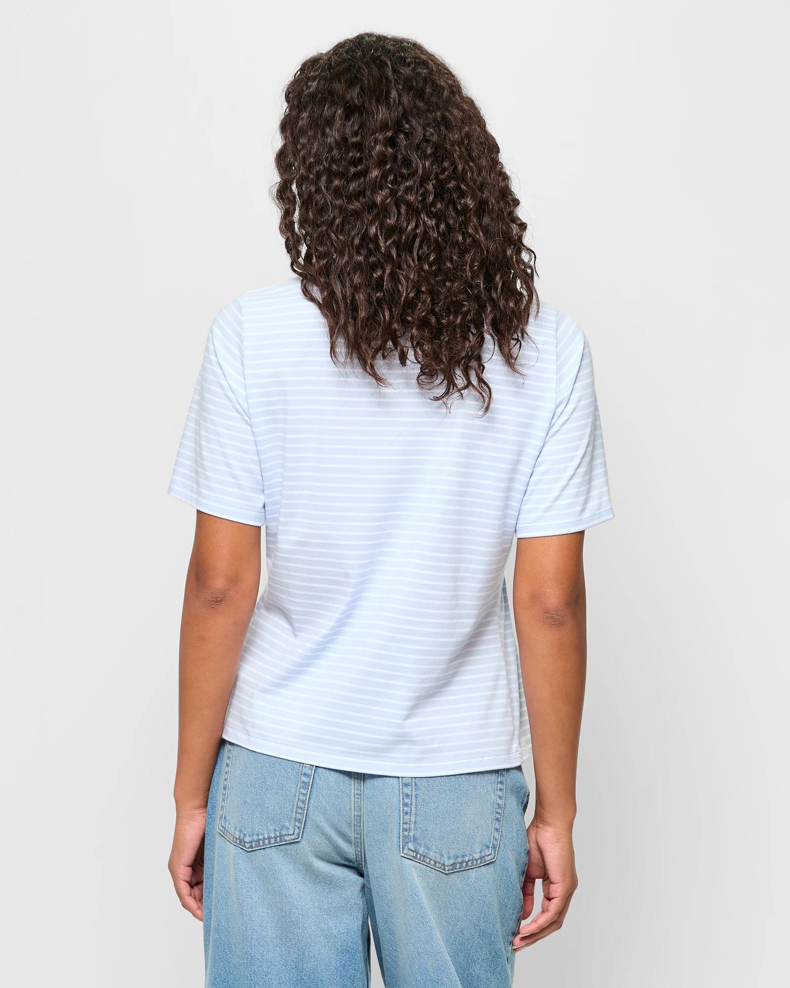 4 Target Australian Cotton Blend Asymmetrical Tuck T-shirt SUMMER BLUE STRIPE, 4 of 5