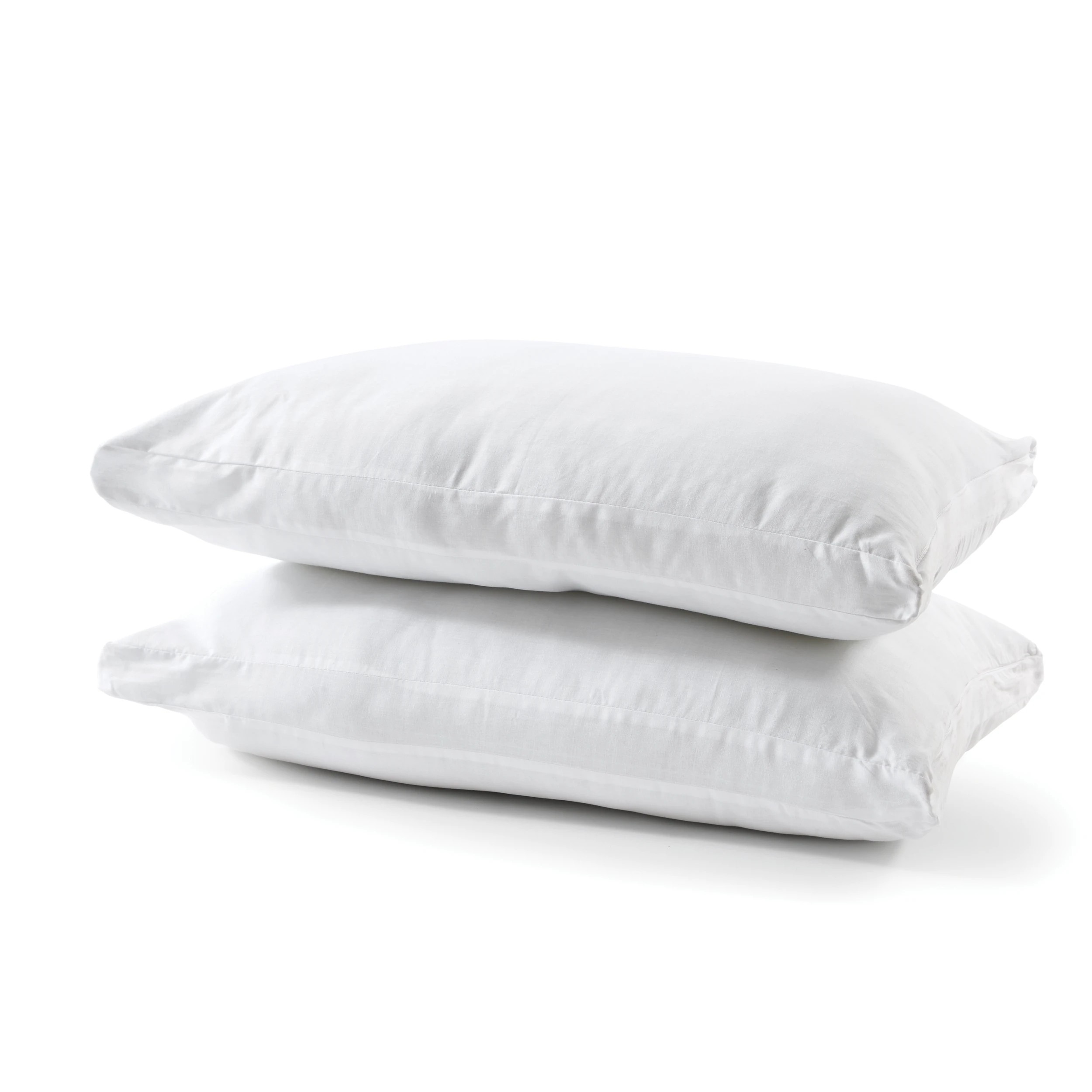 2 2 Pack Cotton Rich Cover Pillows - High Profile, White, 2 of 6