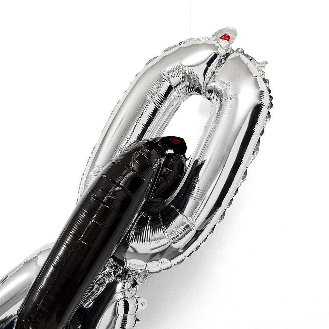 4 10 Piece Silver Look and Black Chain Foil Balloons, 4 of 6