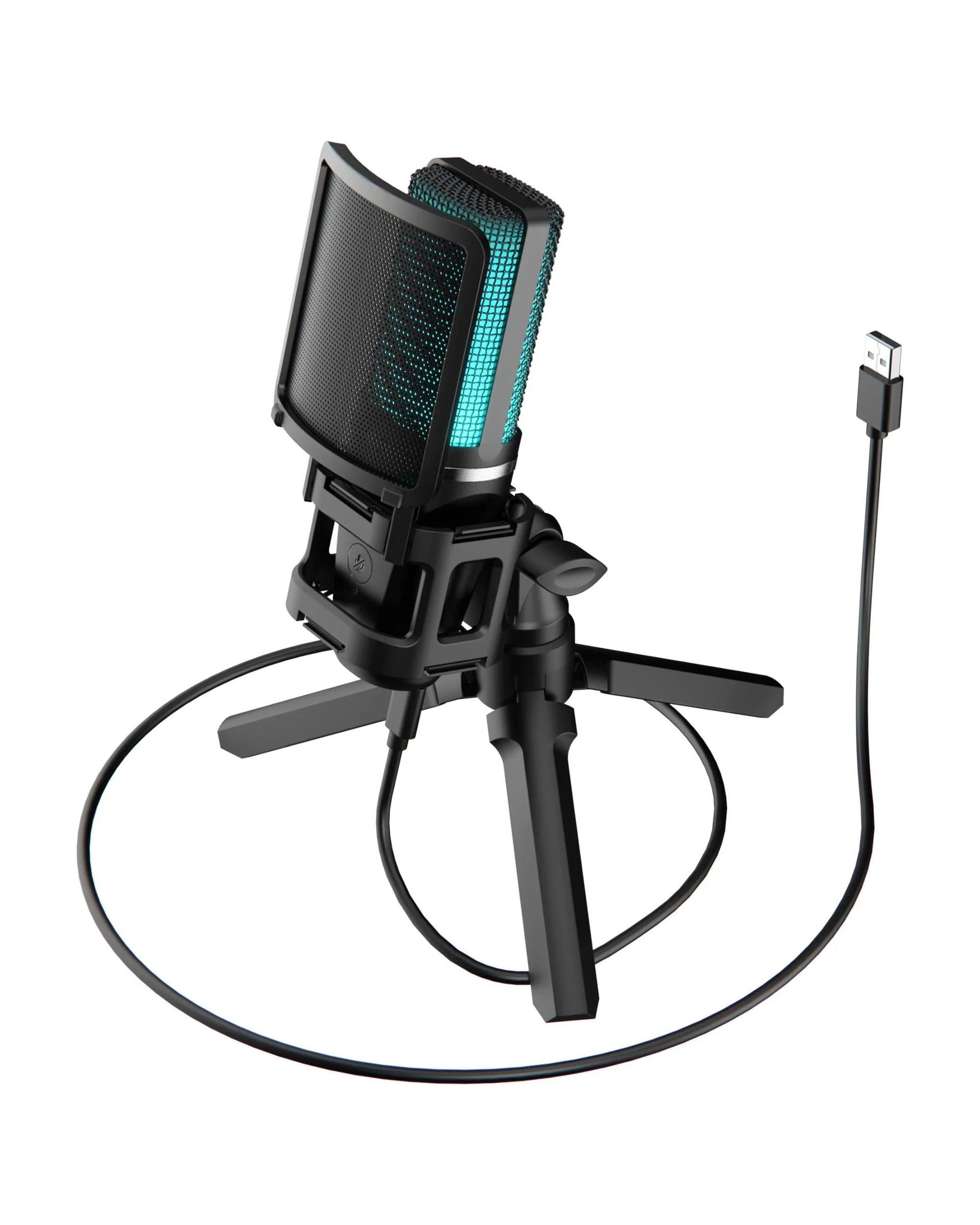 1 Playmax RGB Black Microphone - Black, 1 of 5