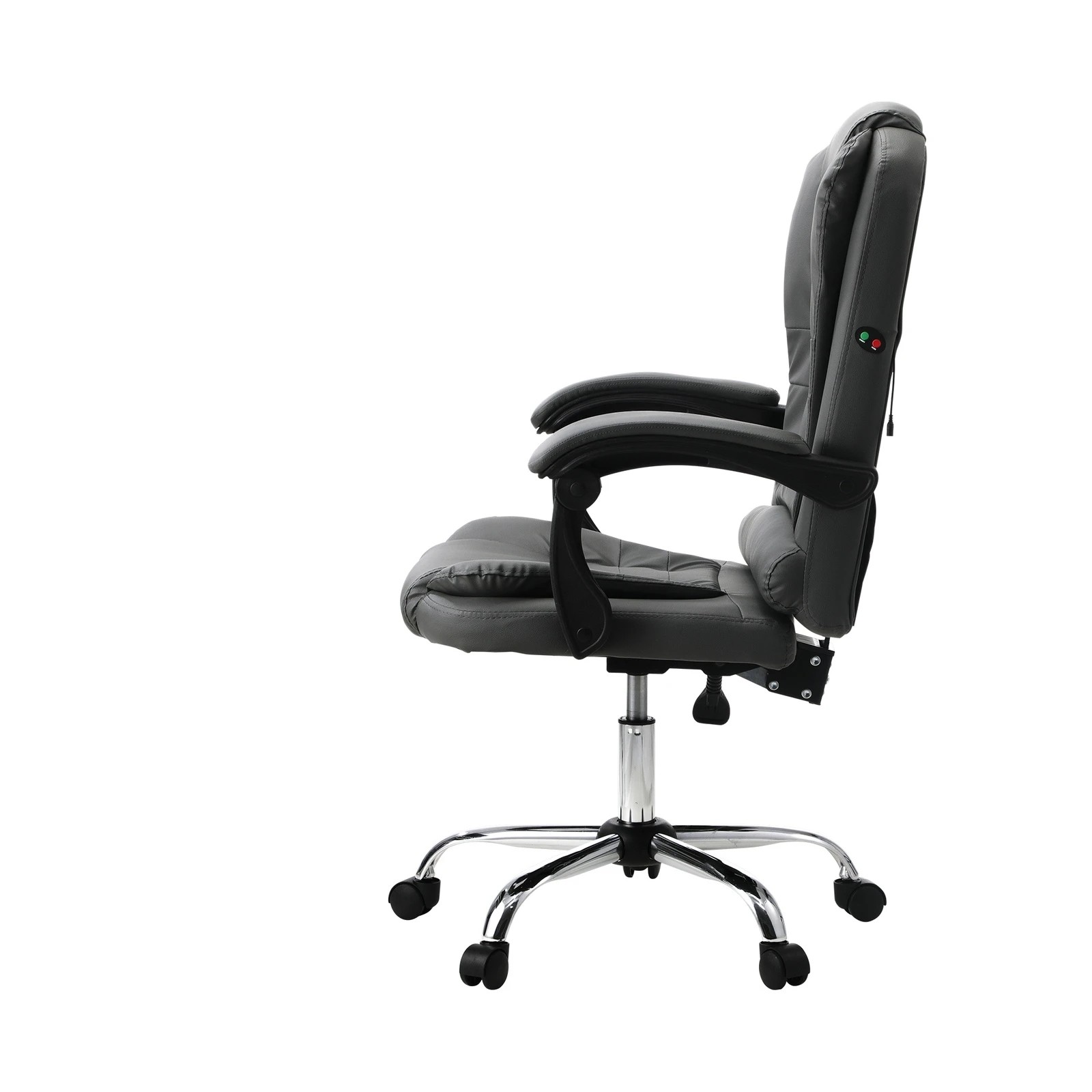 5 Oikiture Massage Office Chair Executive Gaming Racing Chairs PU Leather - Grey, 5 of 6