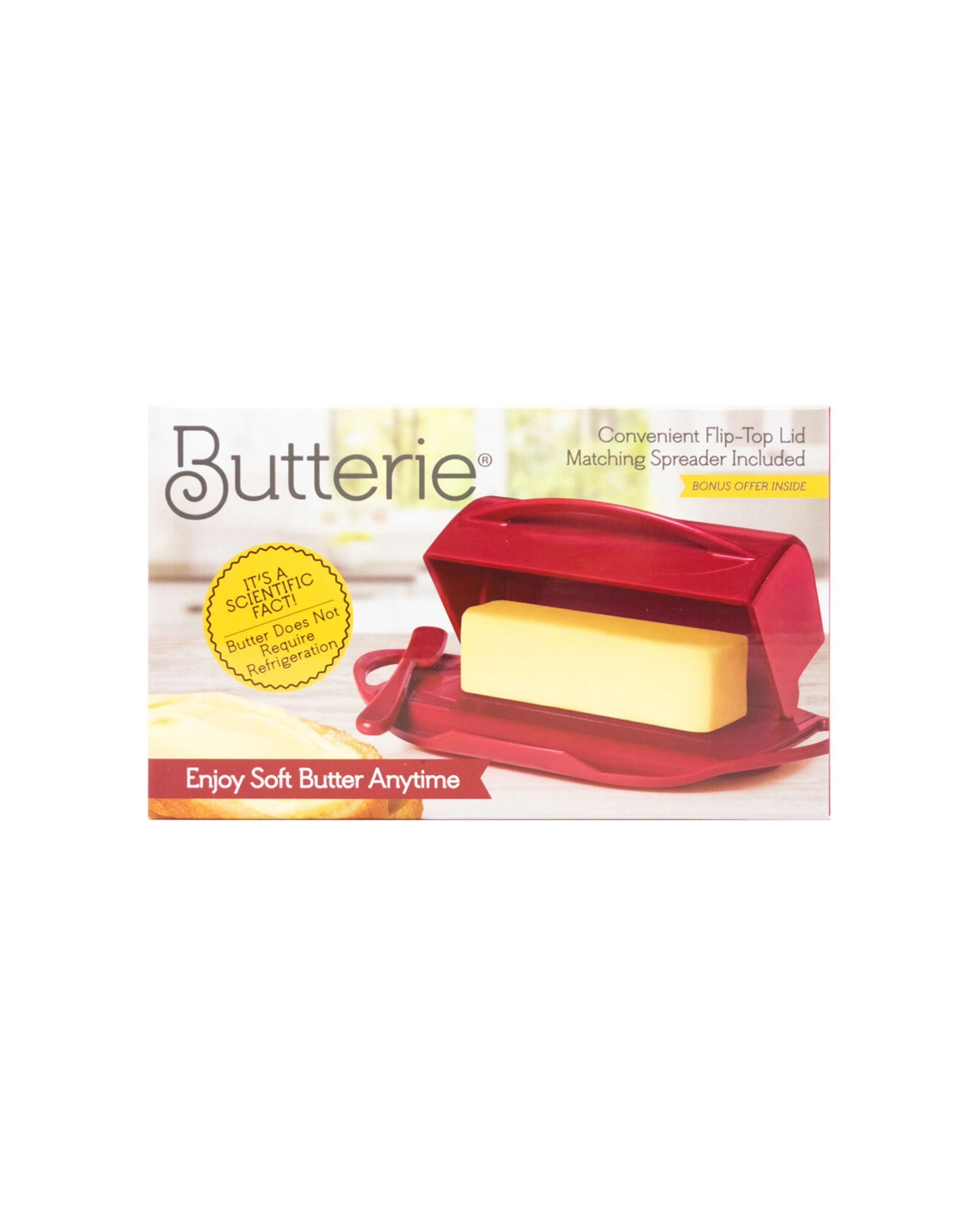 6 Butterie Flip Top Plastic Butter Dish With Spreader 250g Capacity - Red, 6 of 7