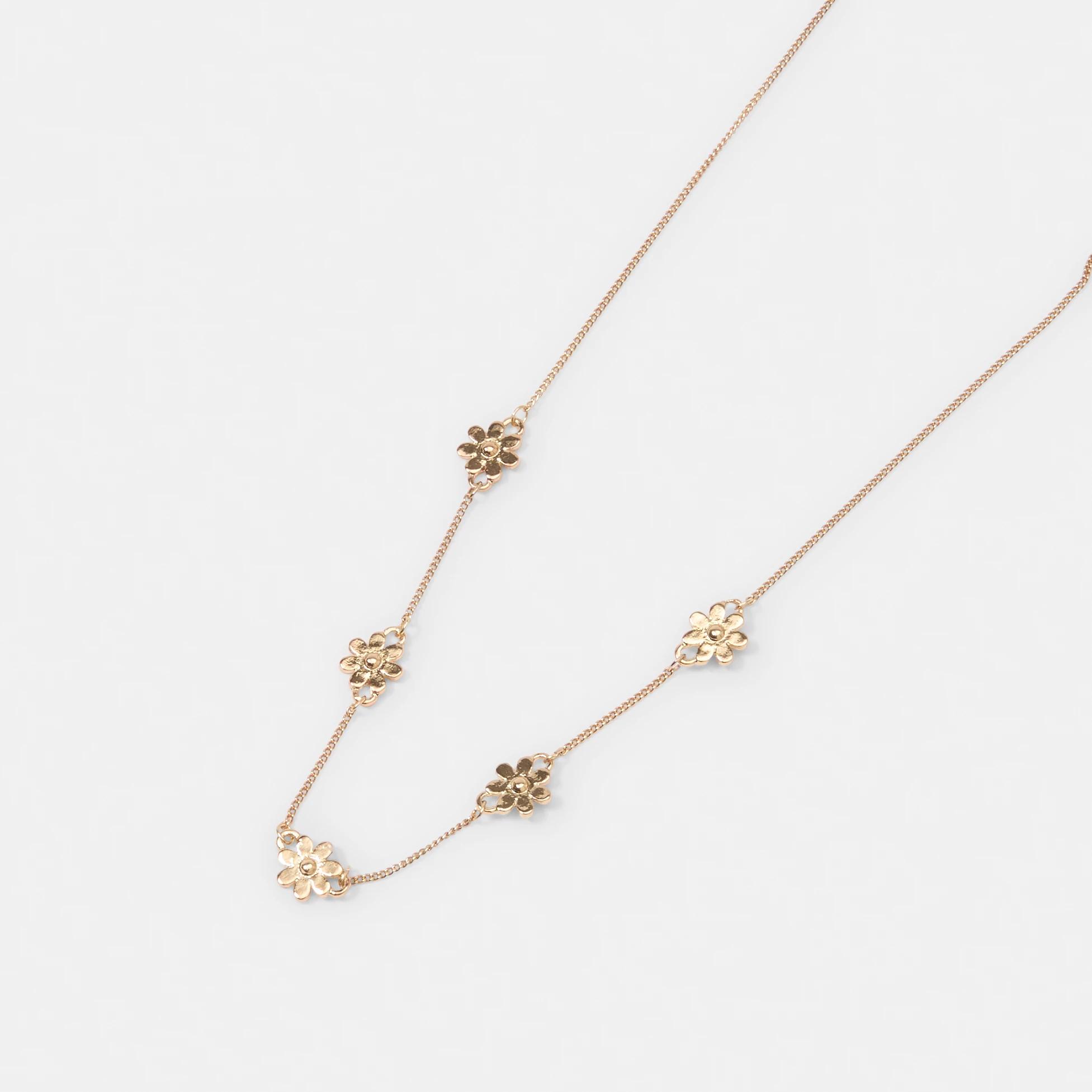 2 Basic Station Flower Necklace - Gold Look Gold, 2 of 6