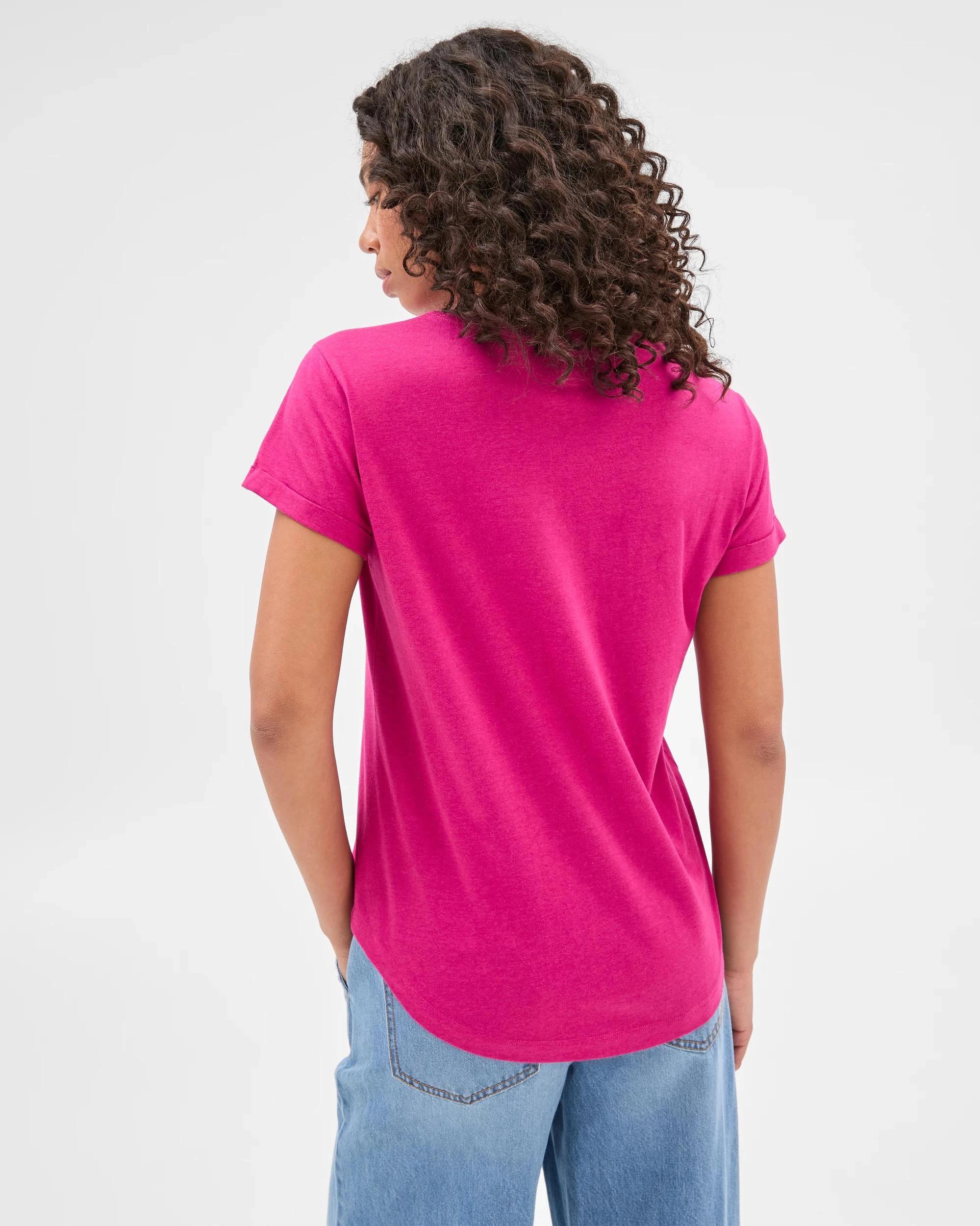 5 Target Cotton/Modal Relaxed Crew T-Shirt MAGENTA, 5 of 5