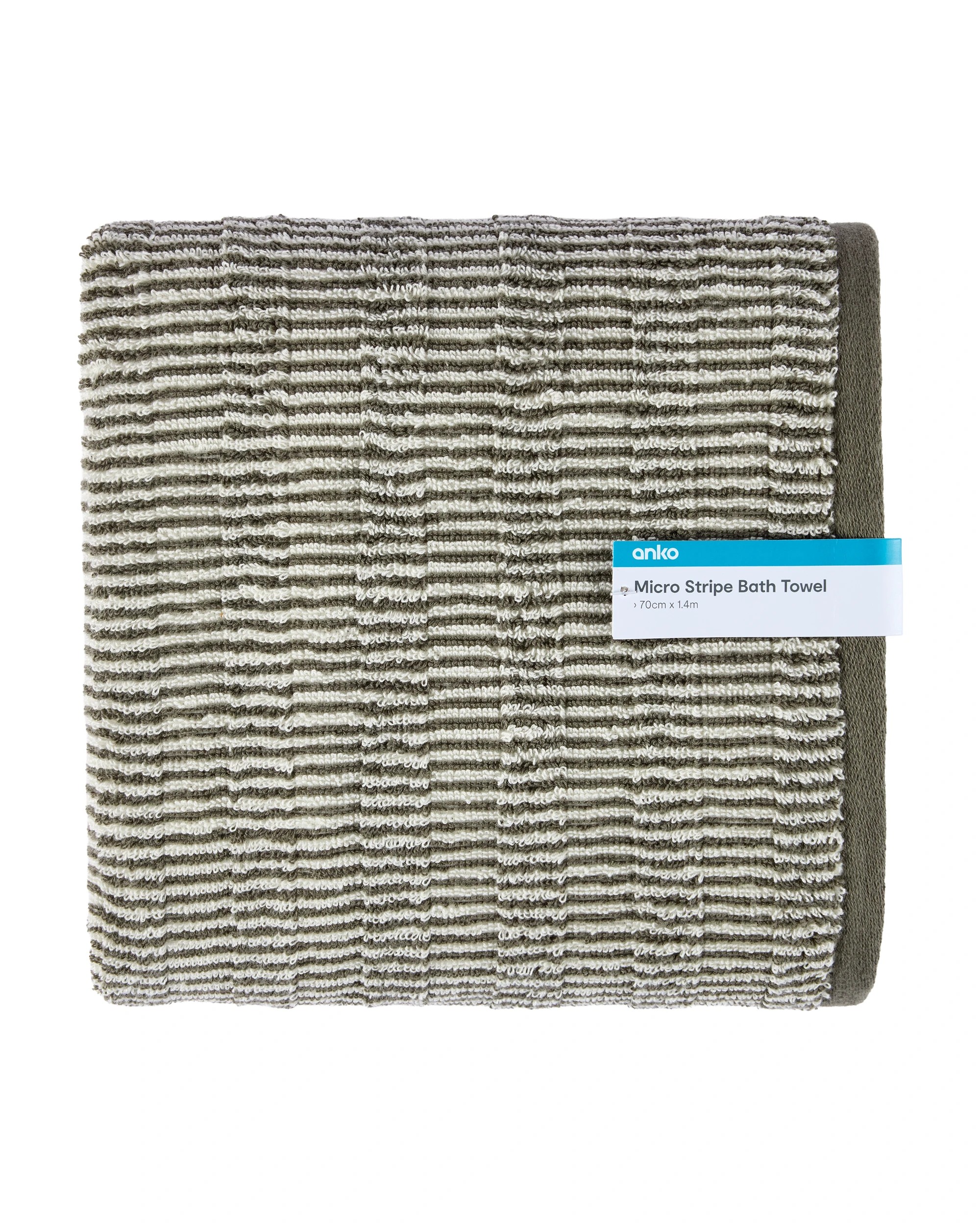 5 Micro Stripe Cotton Bath Towel - Green, 5 of 5