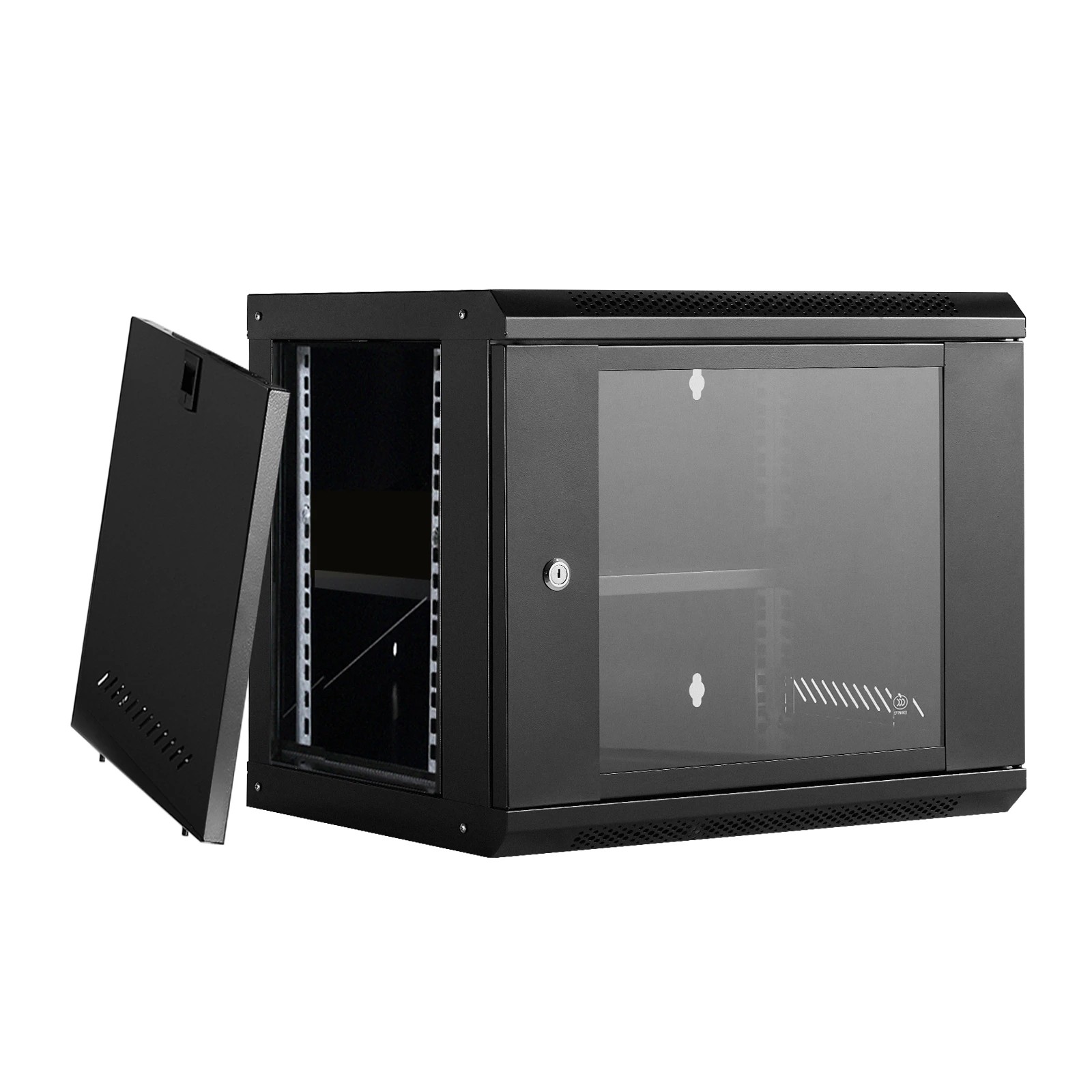 7 Ausway 12U Network Server Cabinet Rack Wall Mount Data Case Enclosure 19 Inch Deep with Locking Glass Door Removable, 7 of 9