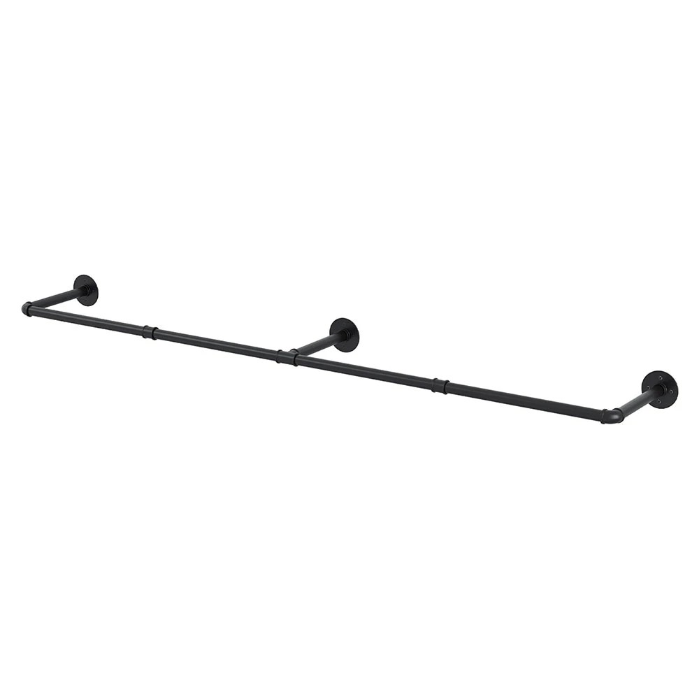 1 Artiss Clothes Rack Airer Floating Shelf Metal - Black, 1 of 6