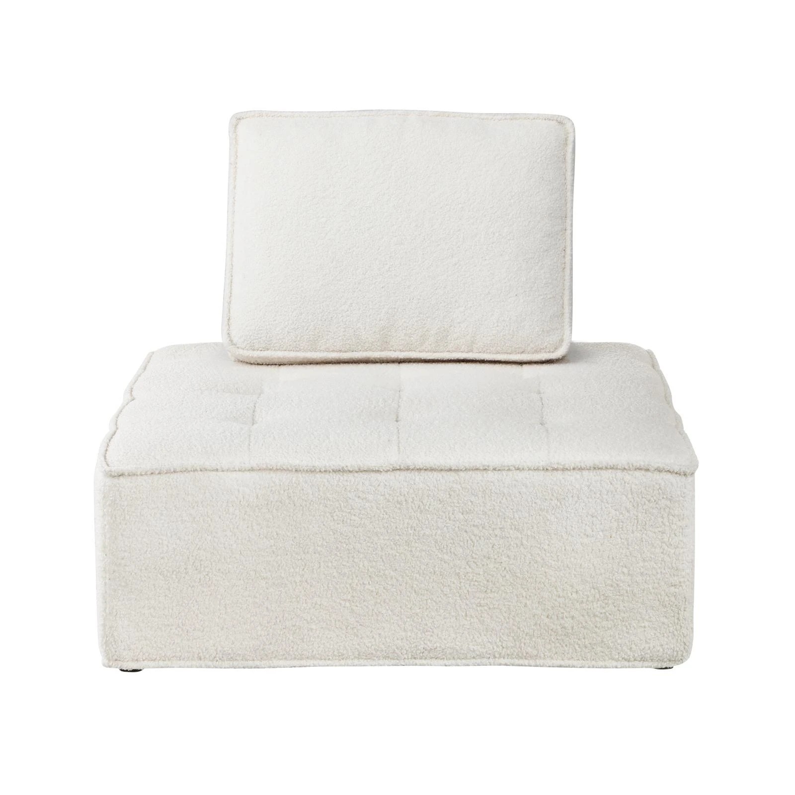8 Oikiture 2pcs Modular Sofa Lounge Chair Armless Tofu Back Sherpa
 - White, 8 of 10