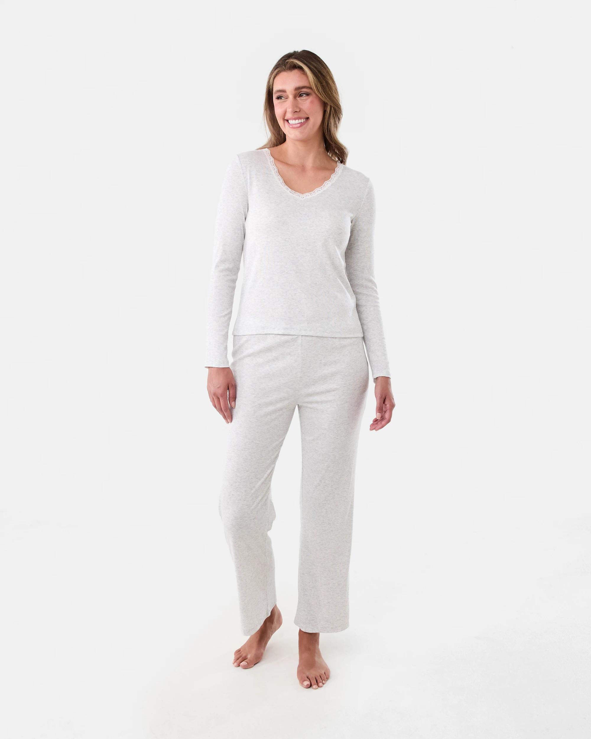 6 Comfort Rib Lace Trim Top Wht Marle, 6 of 6