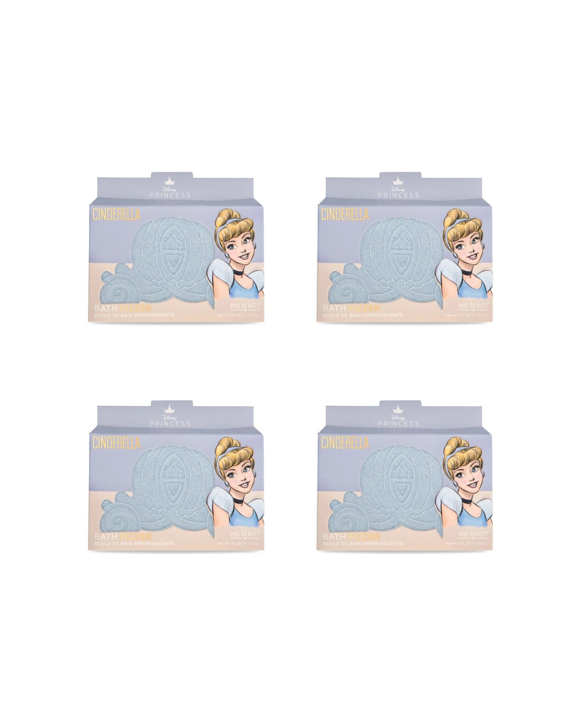 1 Disney Pure Princess Scented Bath Fizzer Cinderella Cedarwood And Lime Pack Of 4 - Blue, 1 of 4