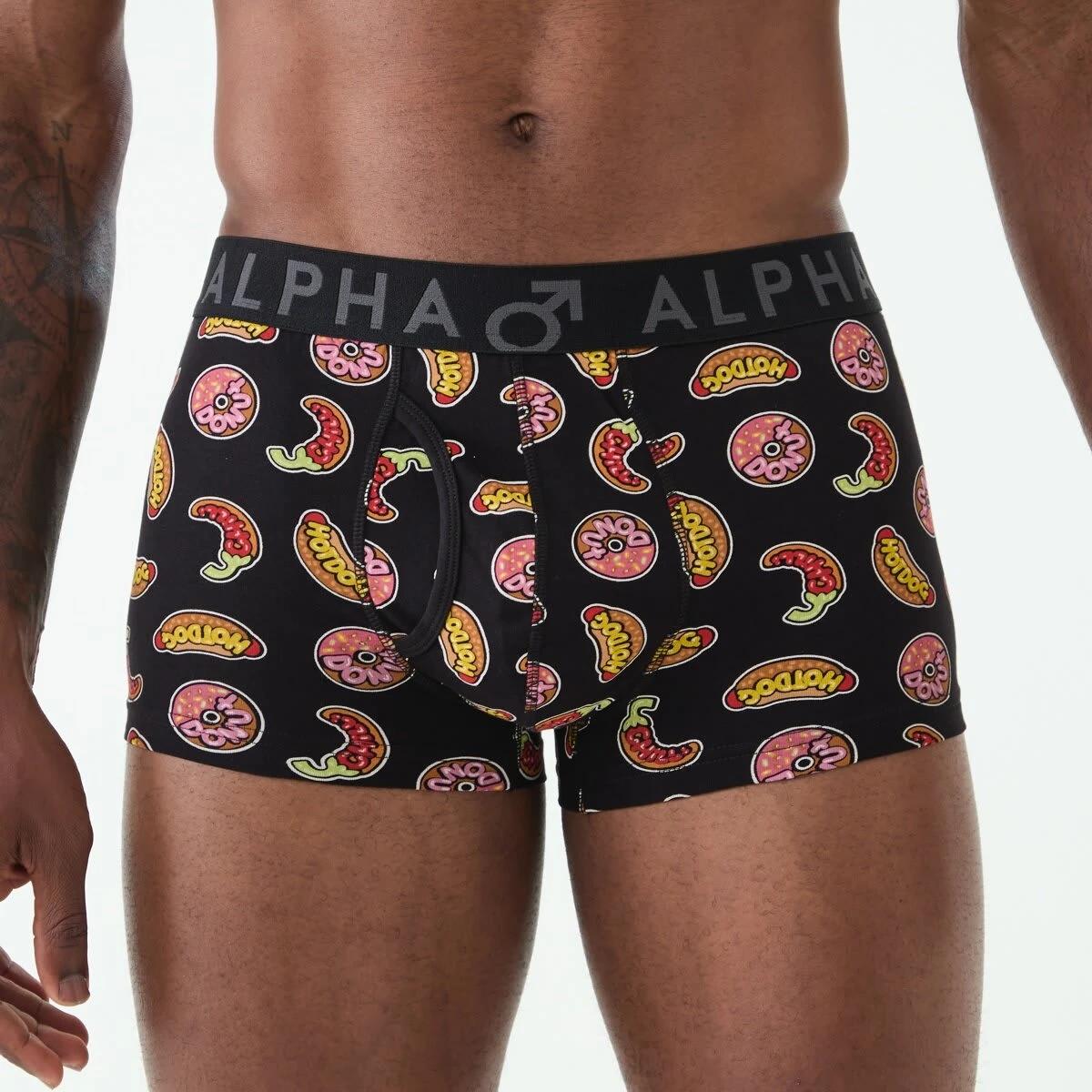 4 3 Pack Fly Front Print Trunks Wordy Food, 4 of 8