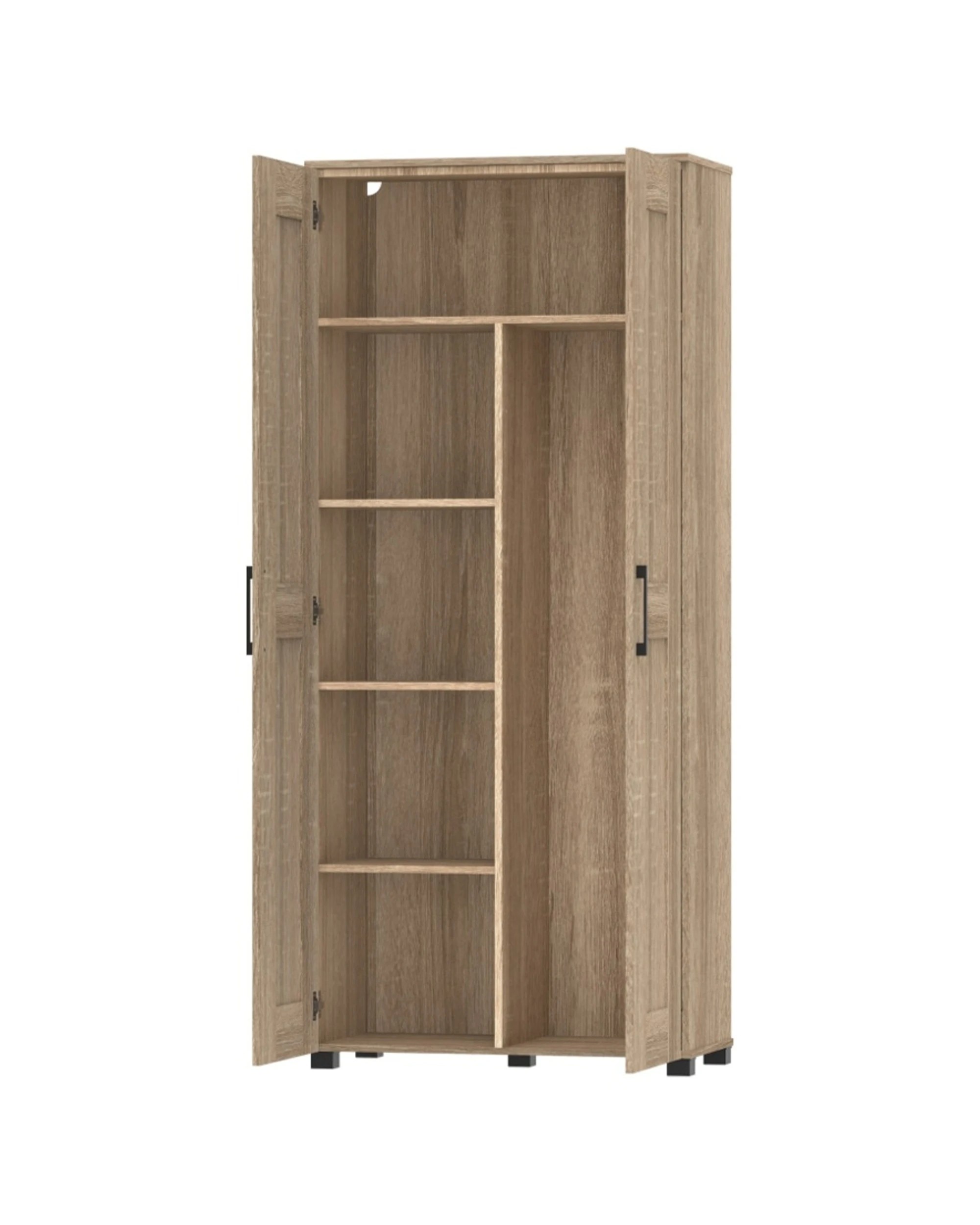 6 Alpine Bay Montreal Broom Cupboard 2 Door Storage Unit Light Sonoma Oak - Brown, 6 of 8