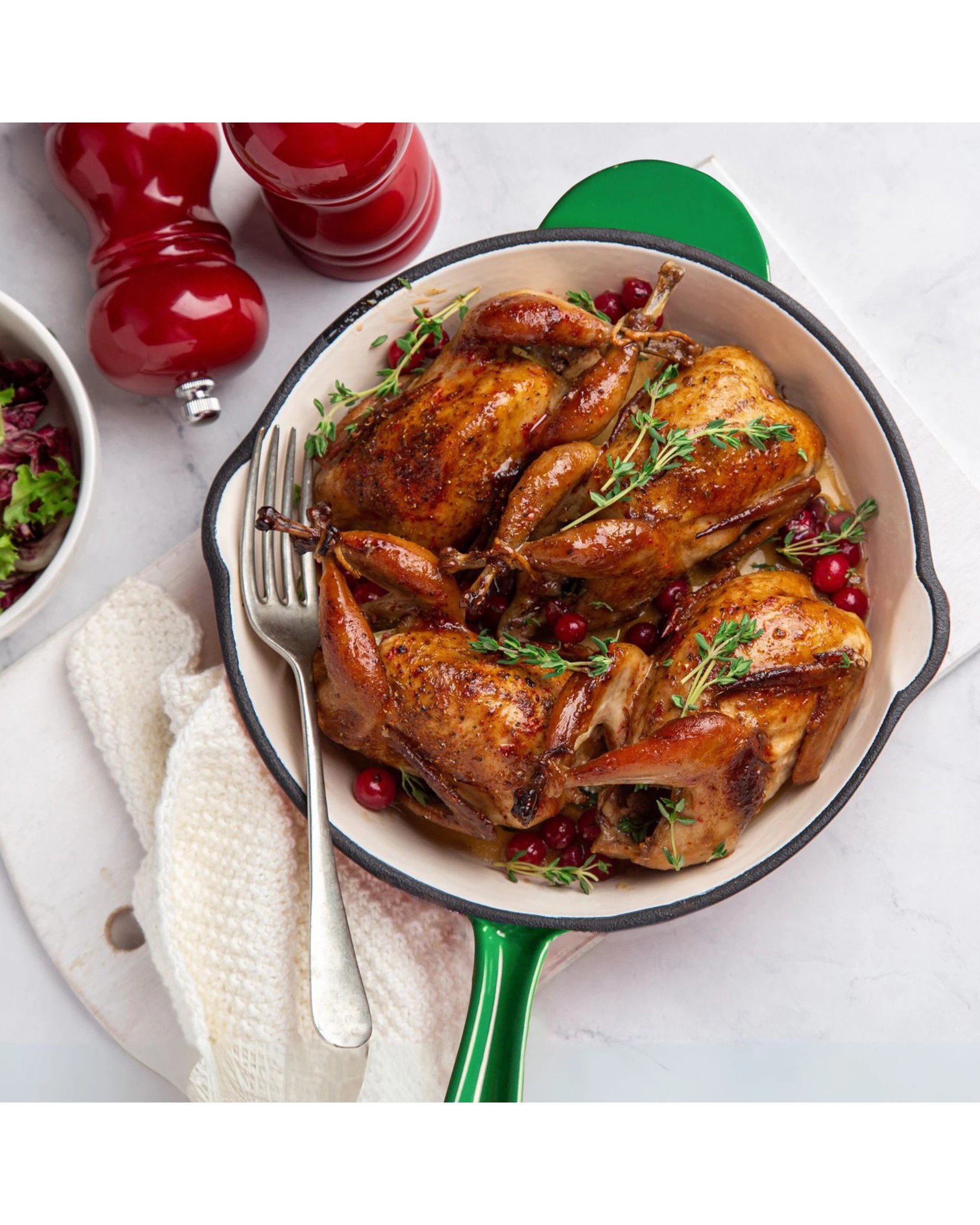 6 Gourmet Kitchen Enamelled Cast Iron Fry Pan 26cm - Eden Green, 6 of 8