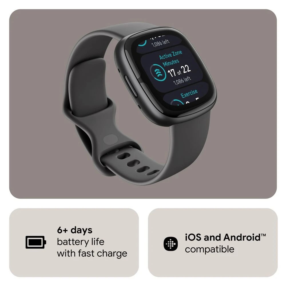 3 Fitbit Sense 2 Smart Watch Black, 3 of 5