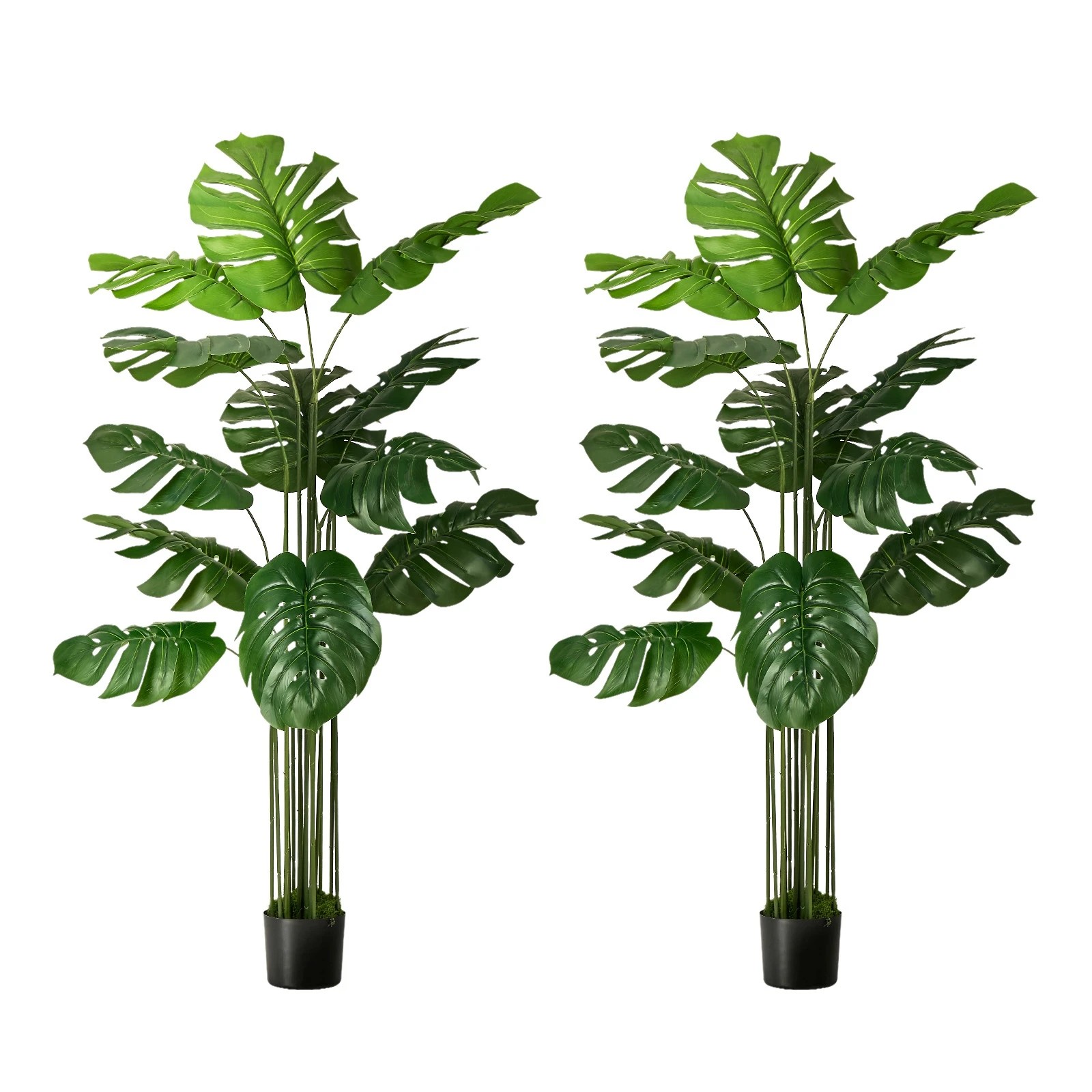 1 Livsip 2 Pack Artificial Tree 150cm Potted Faux Monstera Deliciosa Plant, 1 of 9