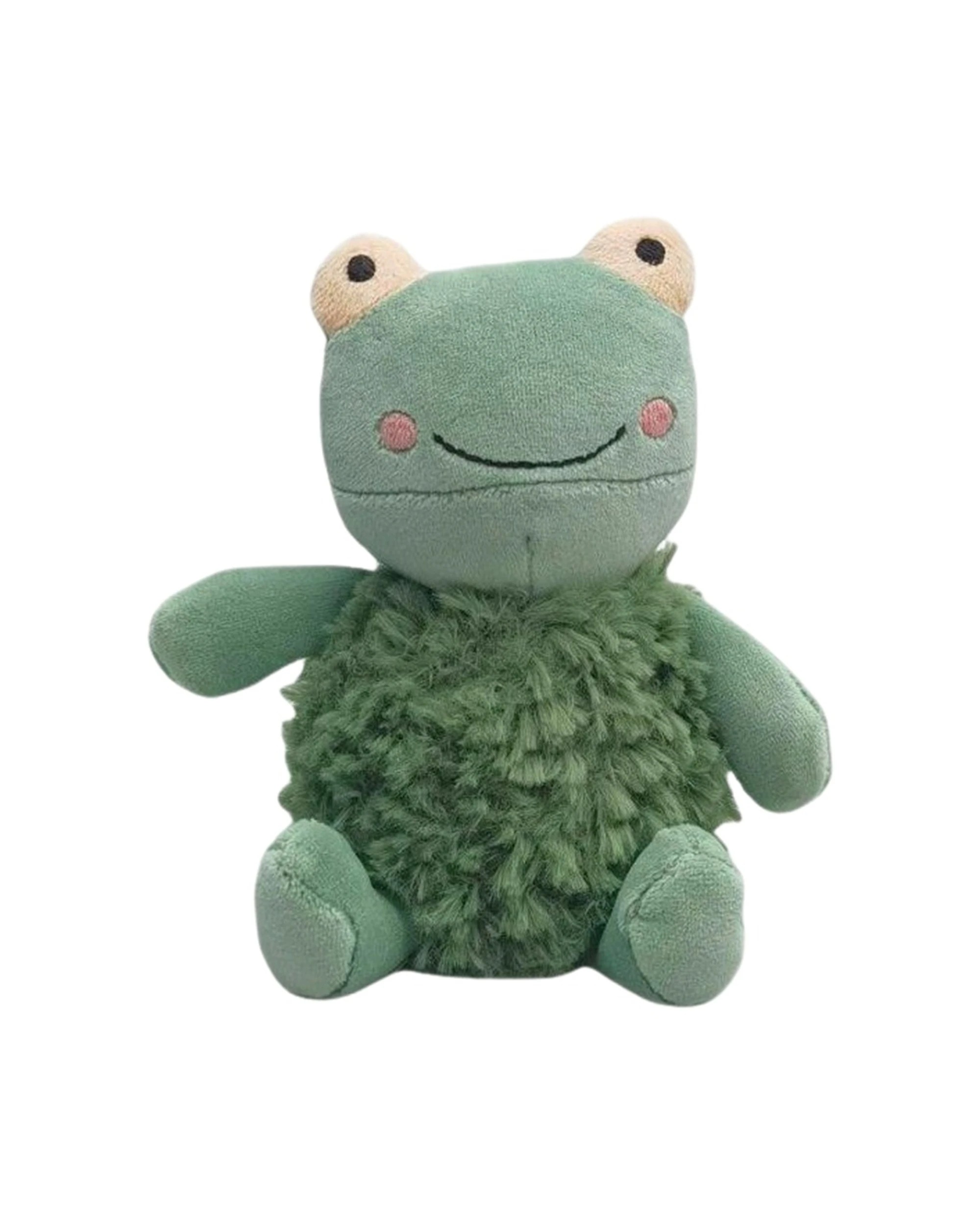 1 Urban Products Frog Rattle Textured Cuddly Plush Soft Toy 17cm - Green, 1 of 1