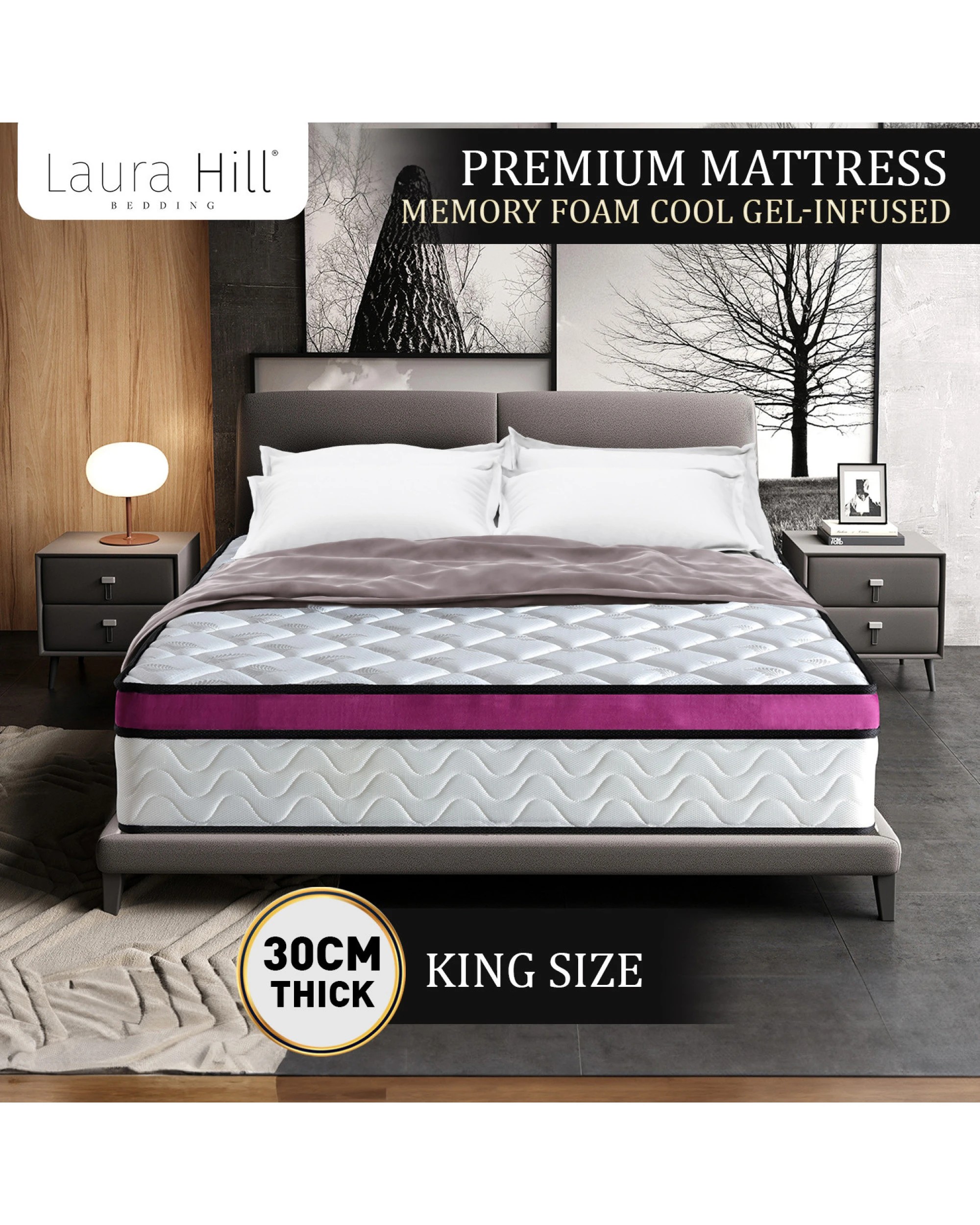 6 Laura Hill Memory Foam Cool Gel Infused King Mattress, 6 of 6