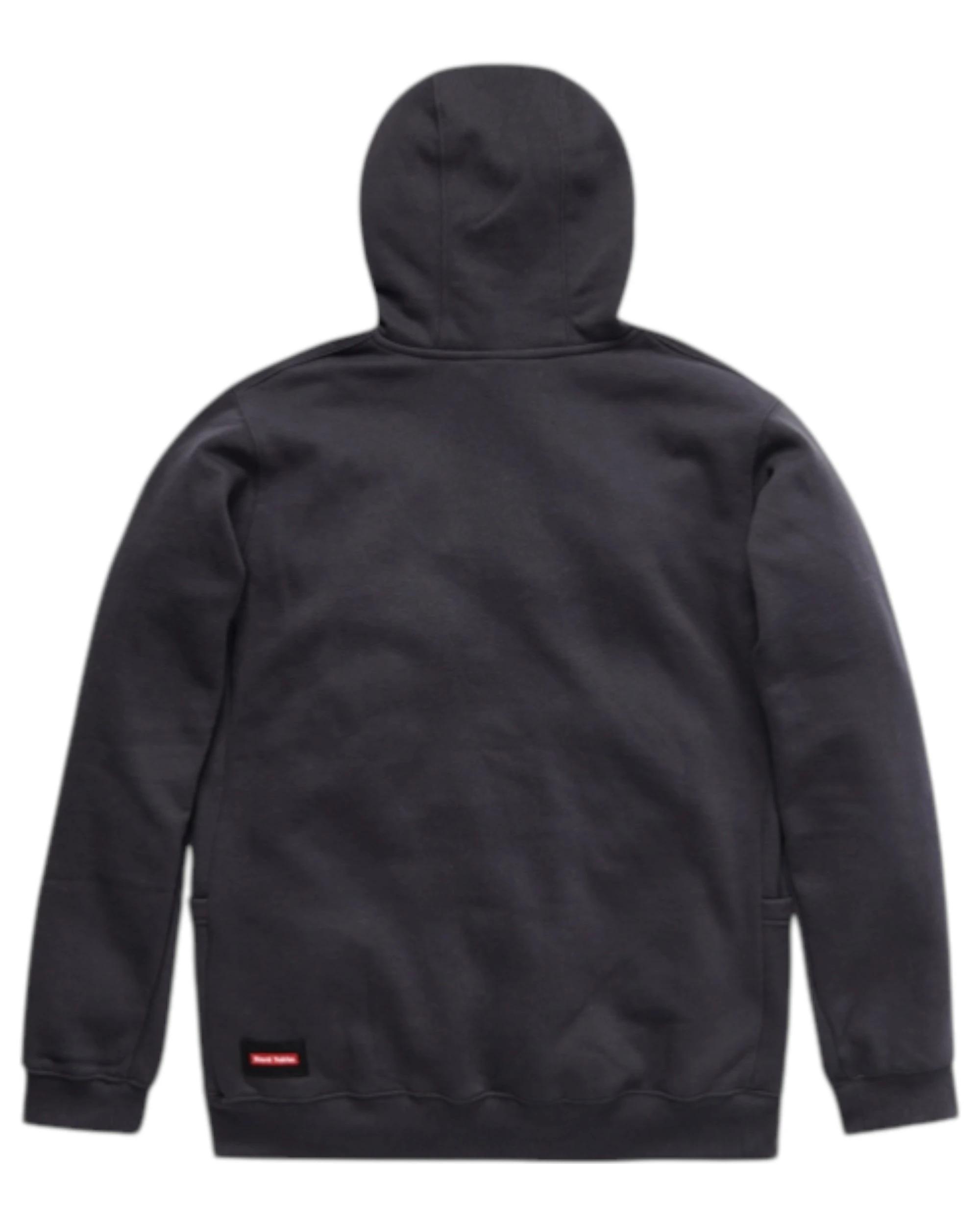 6 Hard Yakka Mens Brushed Fleece Hoodie Jumper Charcoal CHARCOAL, 6 of 10