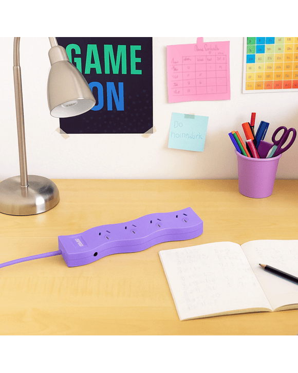 Arlec 4 Outlet Wave Overload Protected Powerboard - Lilac