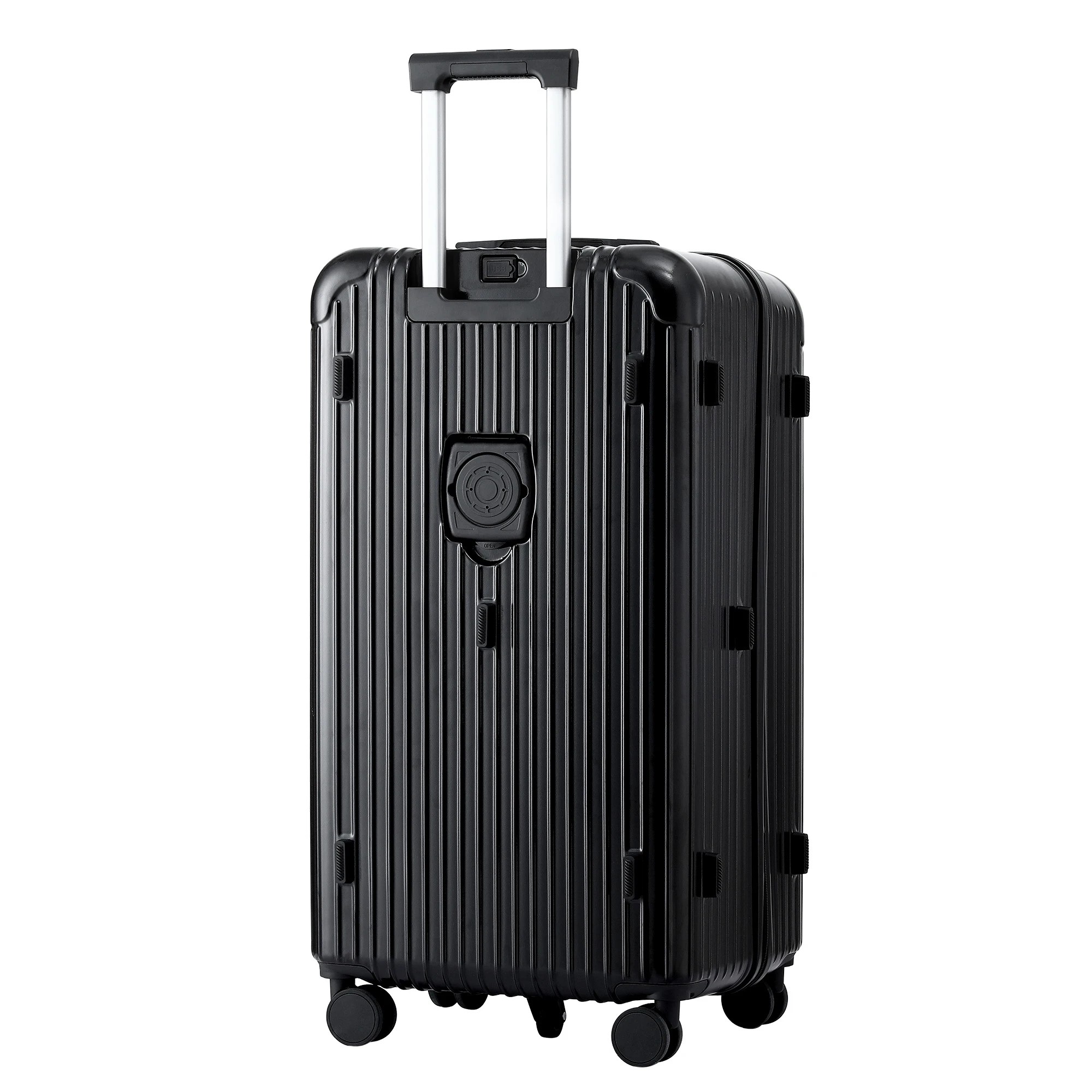 2 Wanderlite 28" Trunk Luggage Suitcase Travel 5 Wheels Type-C Port TSA - Black, 2 of 8