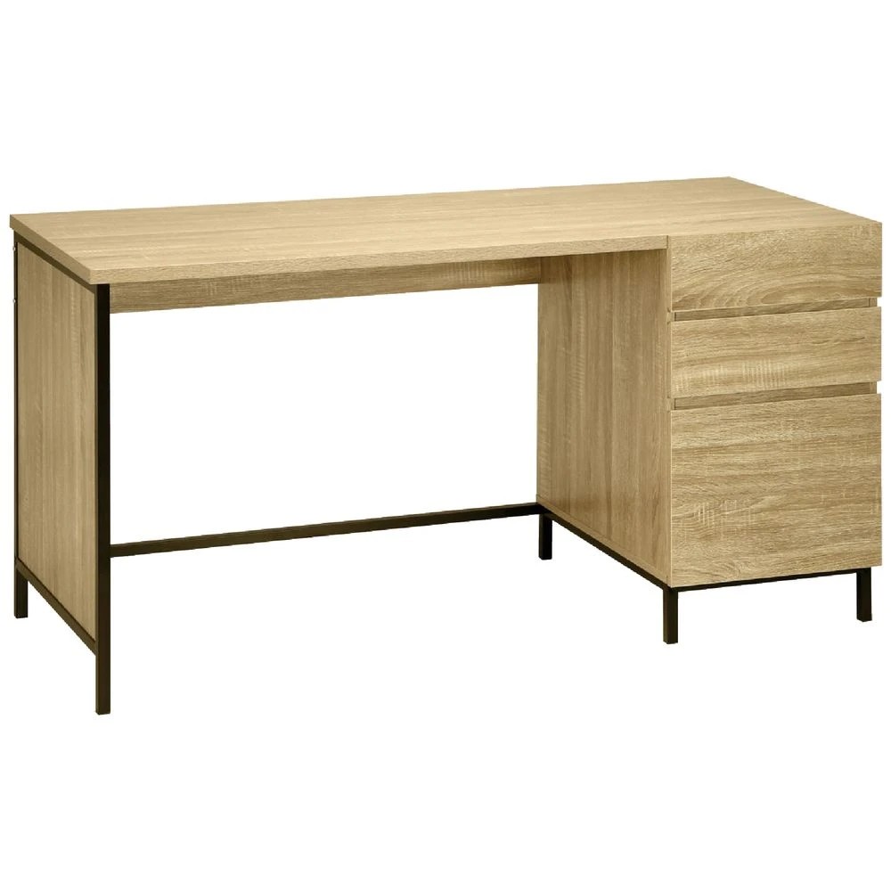 3 Stockholm 3 Drawer 1400mm Desk Oak Black Desks, Tables and Workstations, 3 of 10