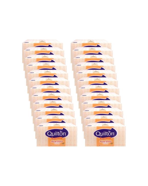 Quilton 24PK 3 Ply Facial Tissues 95pc Aloe Vera Soothing - White