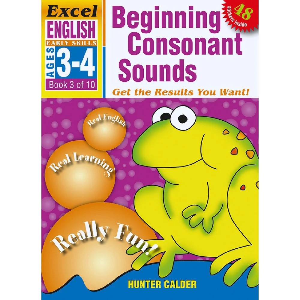 1 Excel Early Skills English Book 3 Consonant, 1 of 4