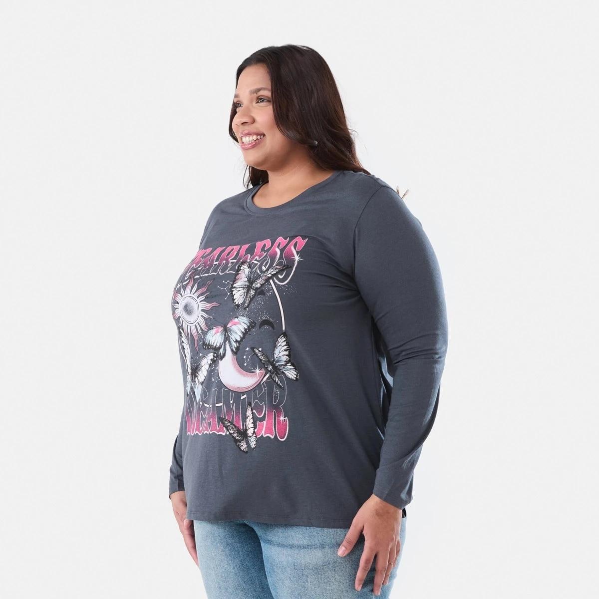 2 Curve Long Sleeve Printed T-shirt Dreamer, 2 of 6