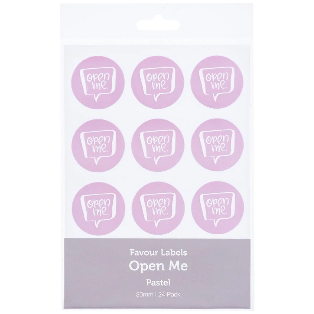 1 Open Me Stickers Pastel Pink 24 Pack, 1 of 2