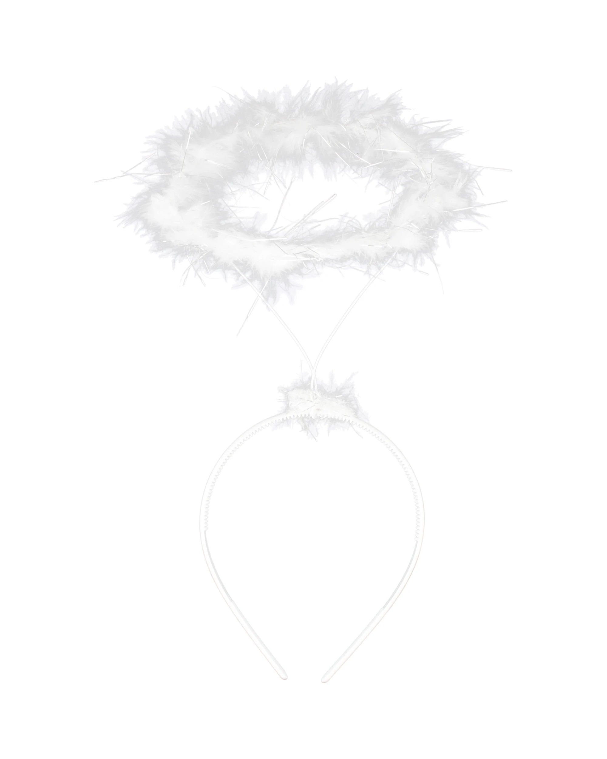 1 Partyrama White Feathered Angel Halo Headband - M (7-10) - White, 1 of 1