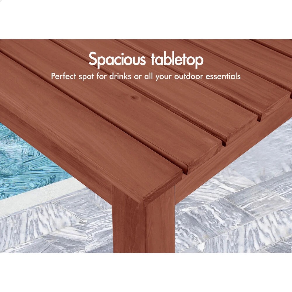 7 Alfordson Wooden Side Desk Coffee Table Outdoor Furniture Patio Garden - Brown, 7 of 9