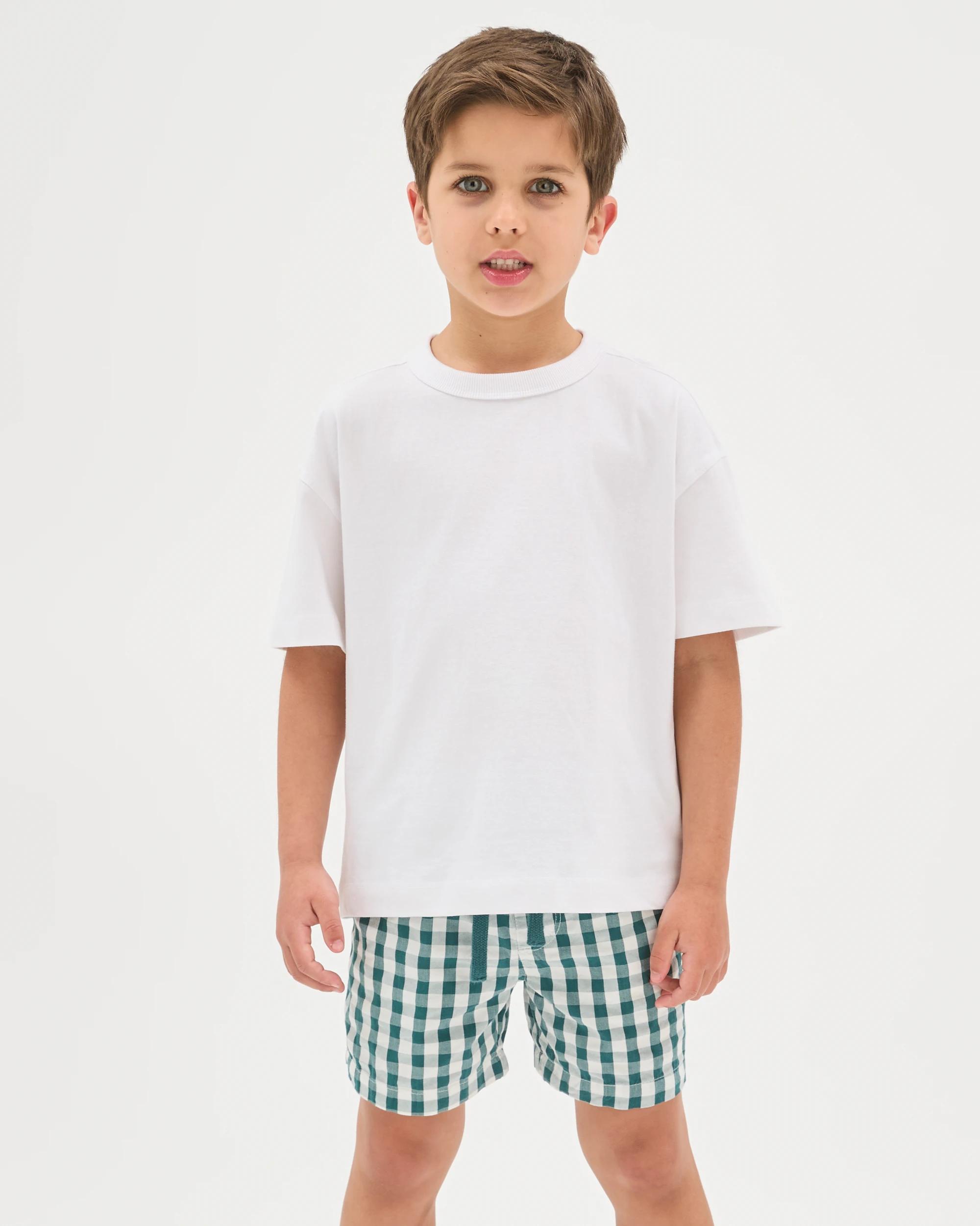 2 Target Kids Australian Cotton Seersucker Volley Shorts GREEN GINGHAM, 2 of 6