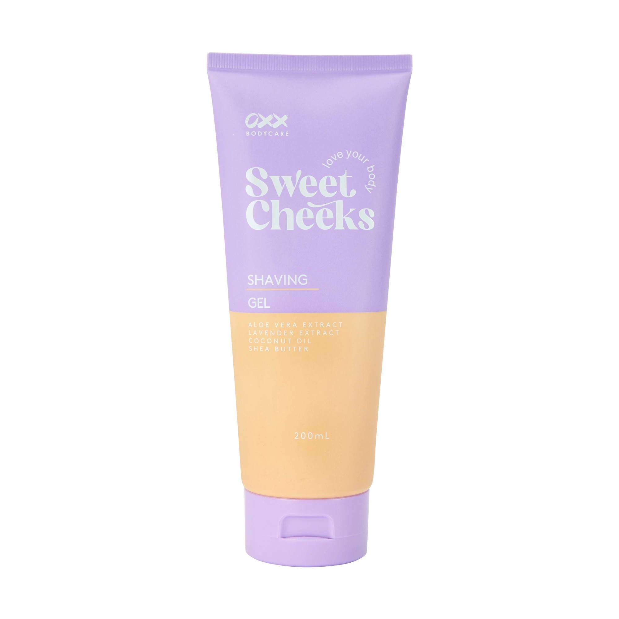 1 OXX Bodycare Sweet Cheeks Shaving Gel 200ml - Aloe Vera Extract, Lavender Extract, Coconut Oil and Shea Butter, 1 of 4
