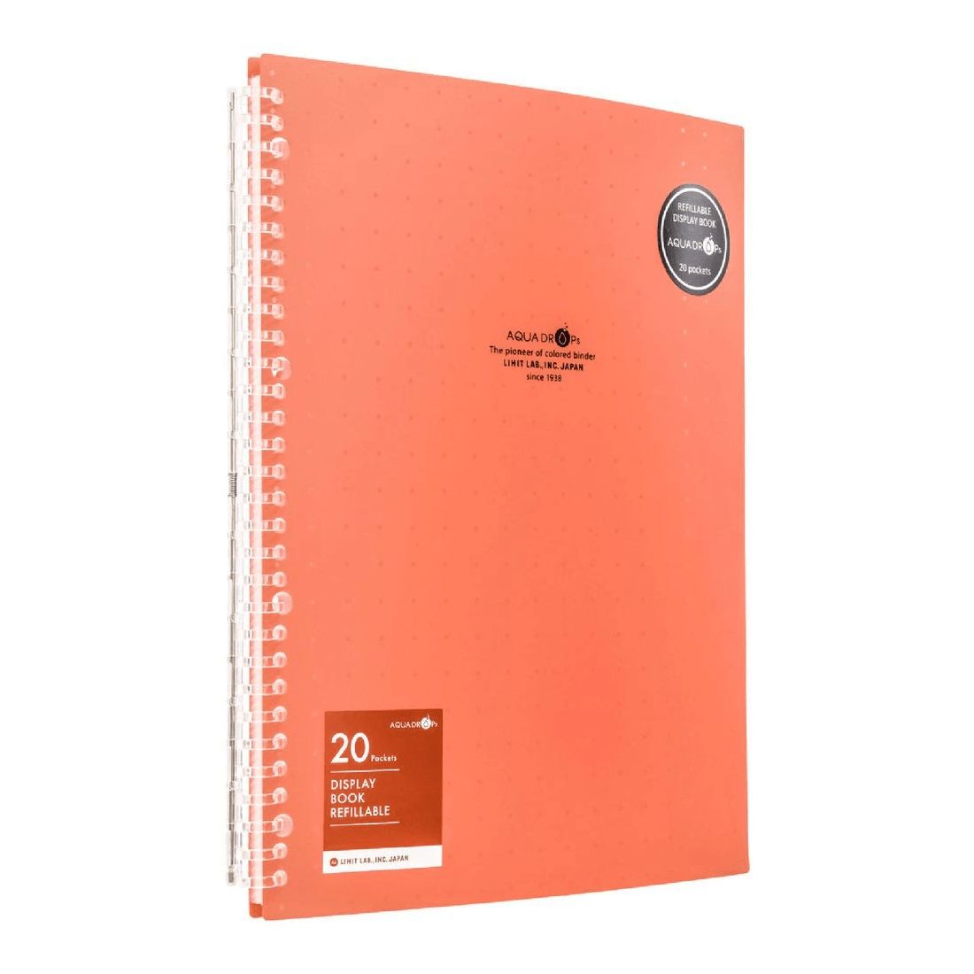 1 Aqua Drops Refillable Display Book A4 20 Pockets Vivid Red, 1 of 4