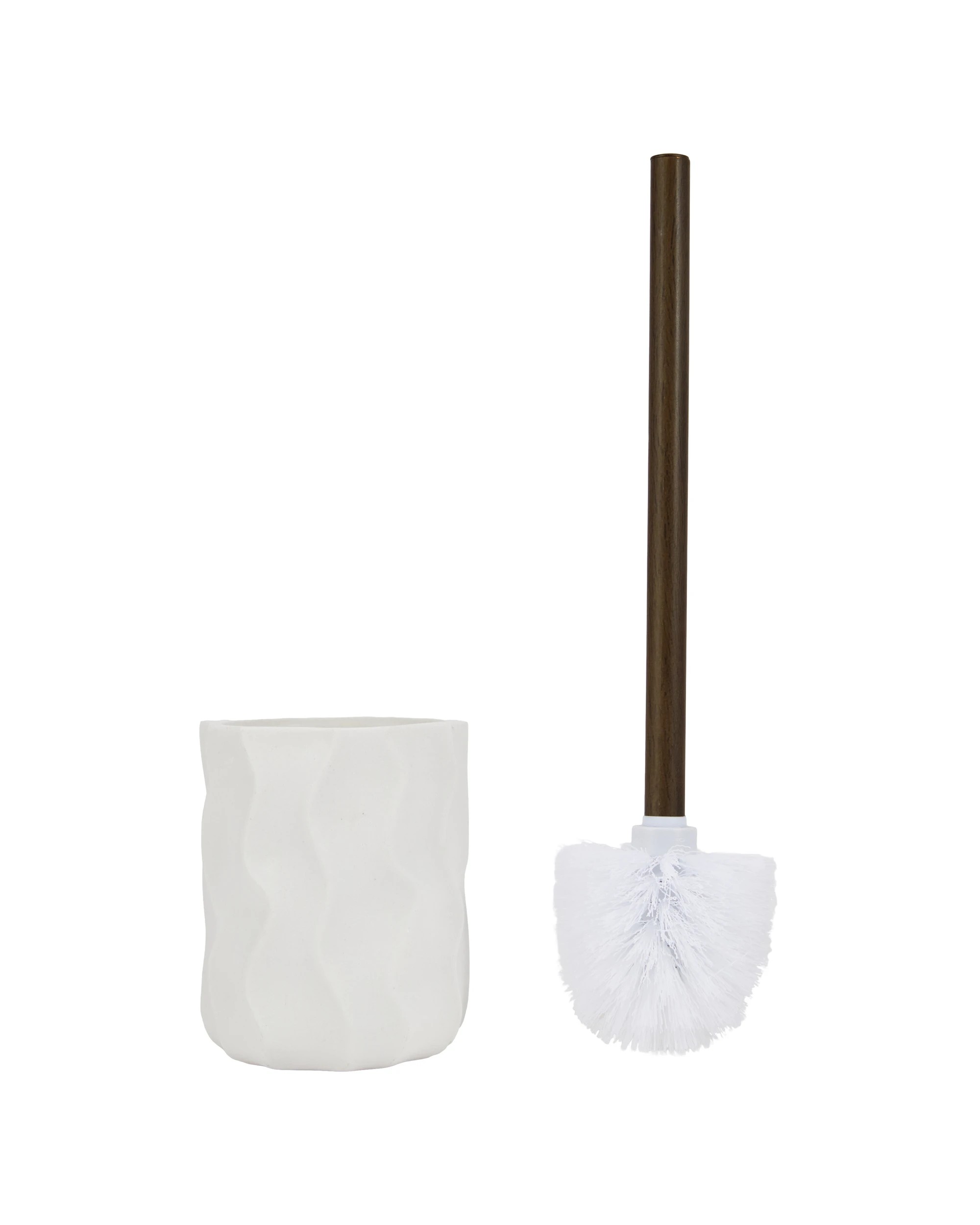 1 White Textured Toilet Brush, 1 of 7