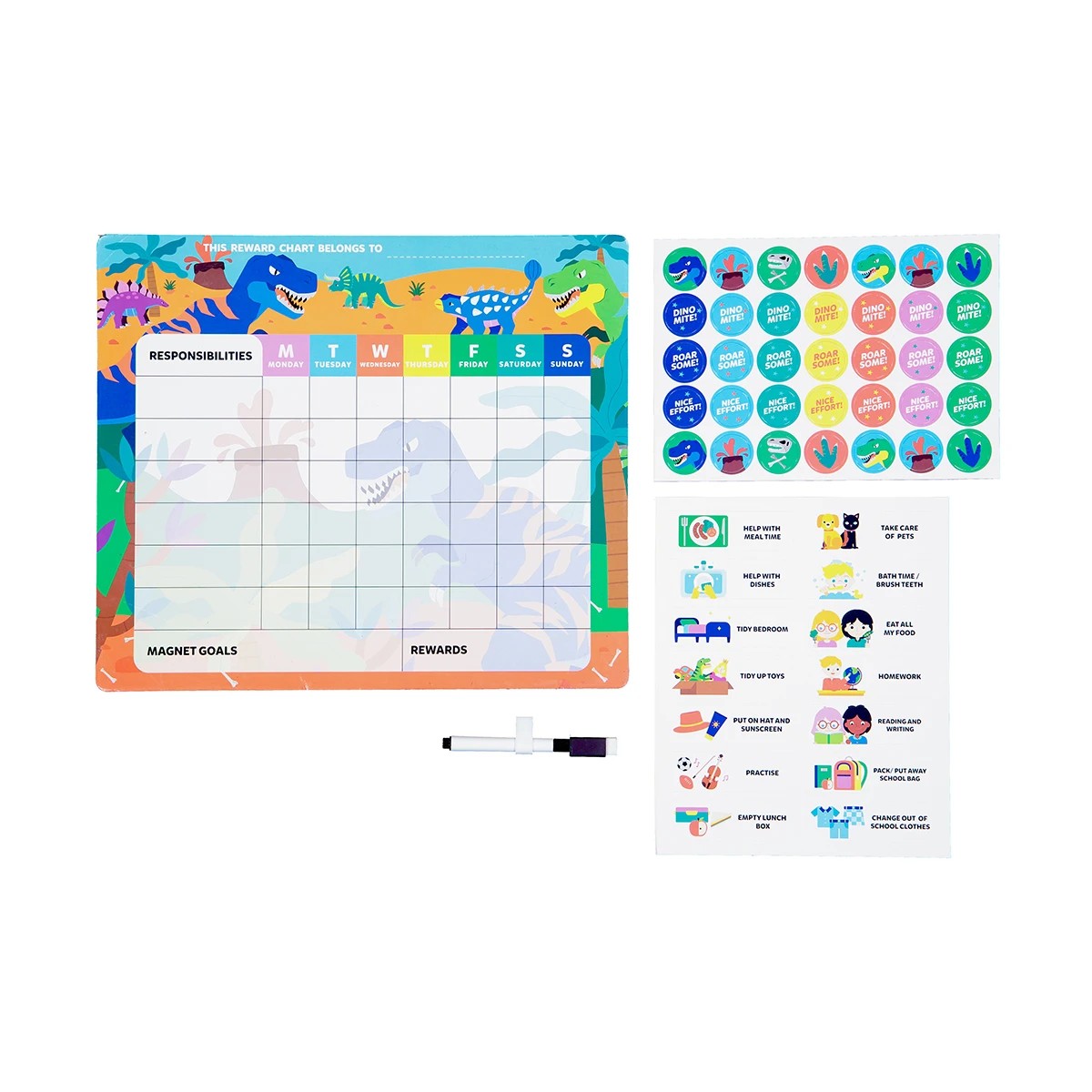 2 Magnetic Reward Chart Daily Tasks - Dinosaur, 2 of 8